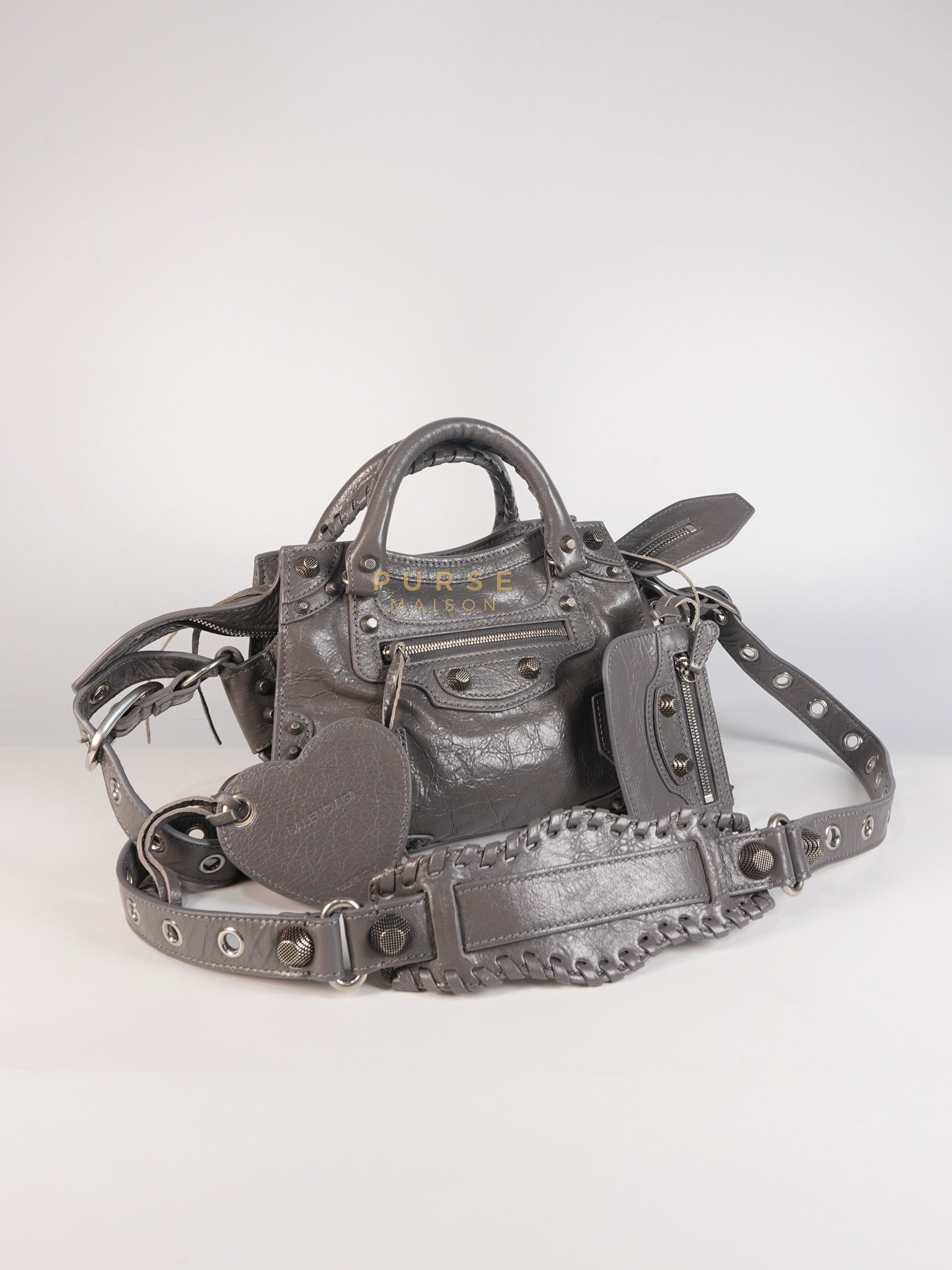 Neo Cagole Arena XS in Dark Grey Agneau Leather | Purse Maison Luxury Bags Shop
