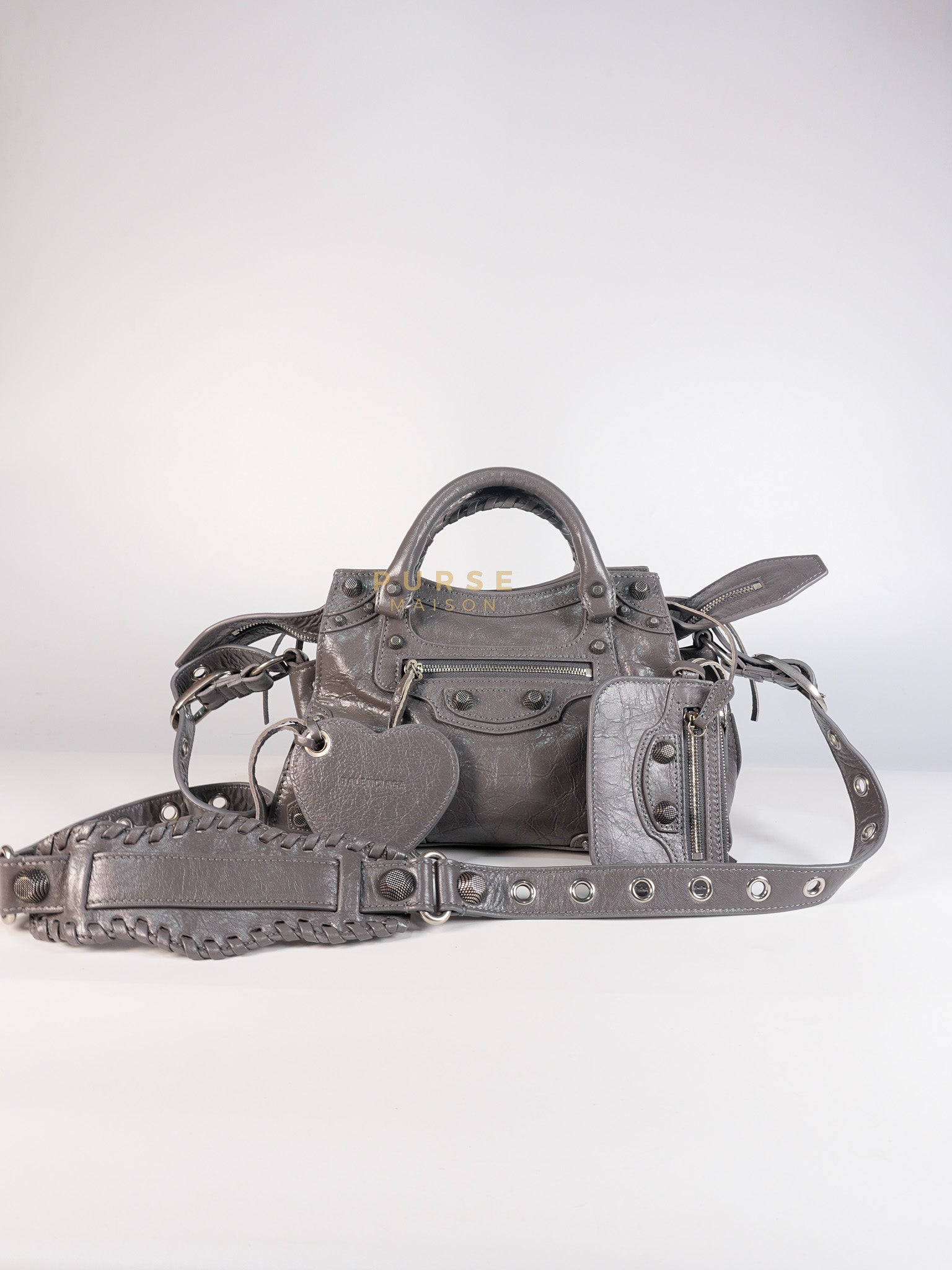 Neo Cagole Arena XS in Dark Grey Agneau Leather | Purse Maison Luxury Bags Shop