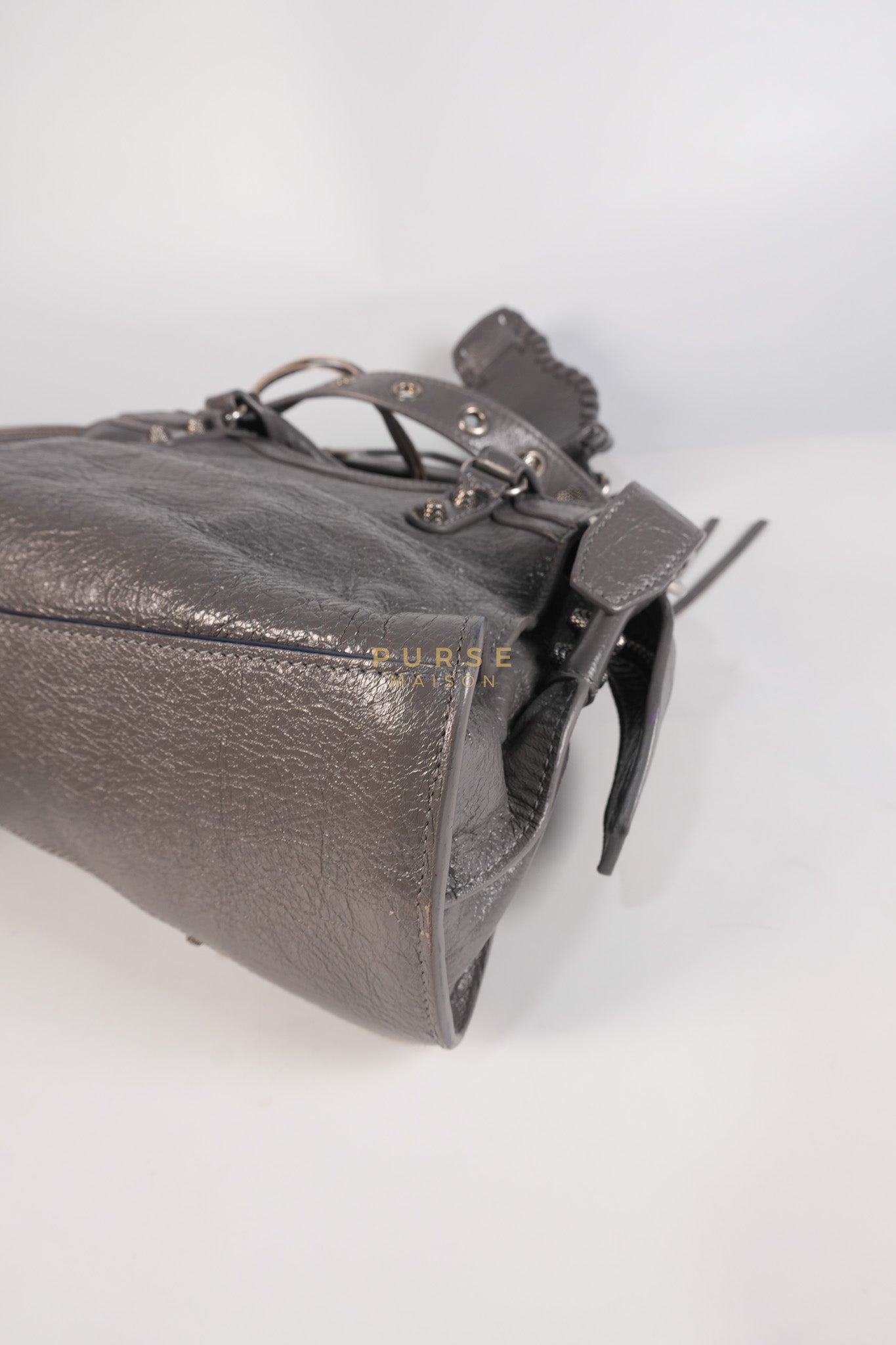 Neo Cagole City Bag XS in Dark Grey Leather | Purse Maison Luxury Bags Shop