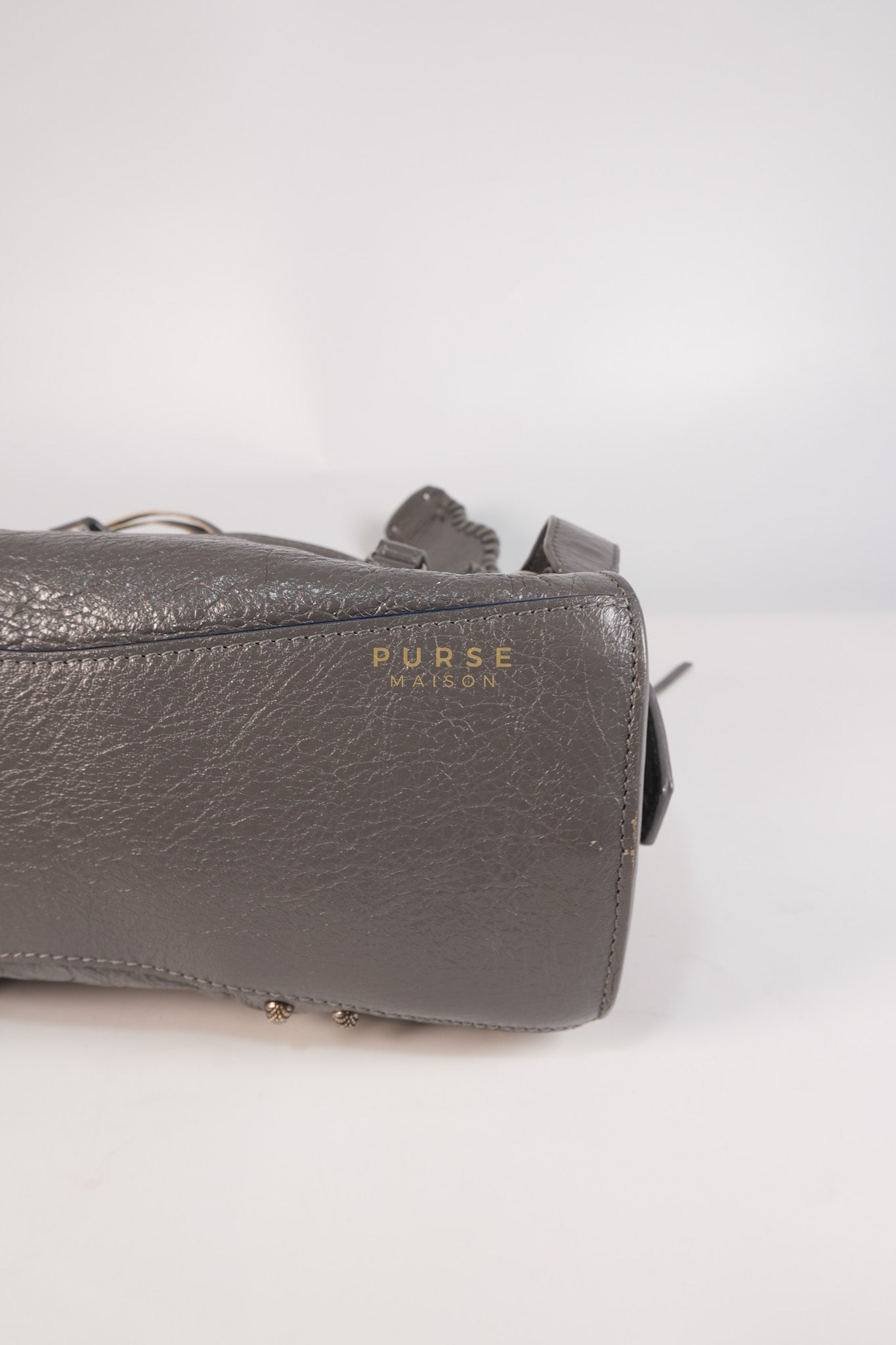 Neo Cagole City Bag XS in Dark Grey Leather | Purse Maison Luxury Bags Shop