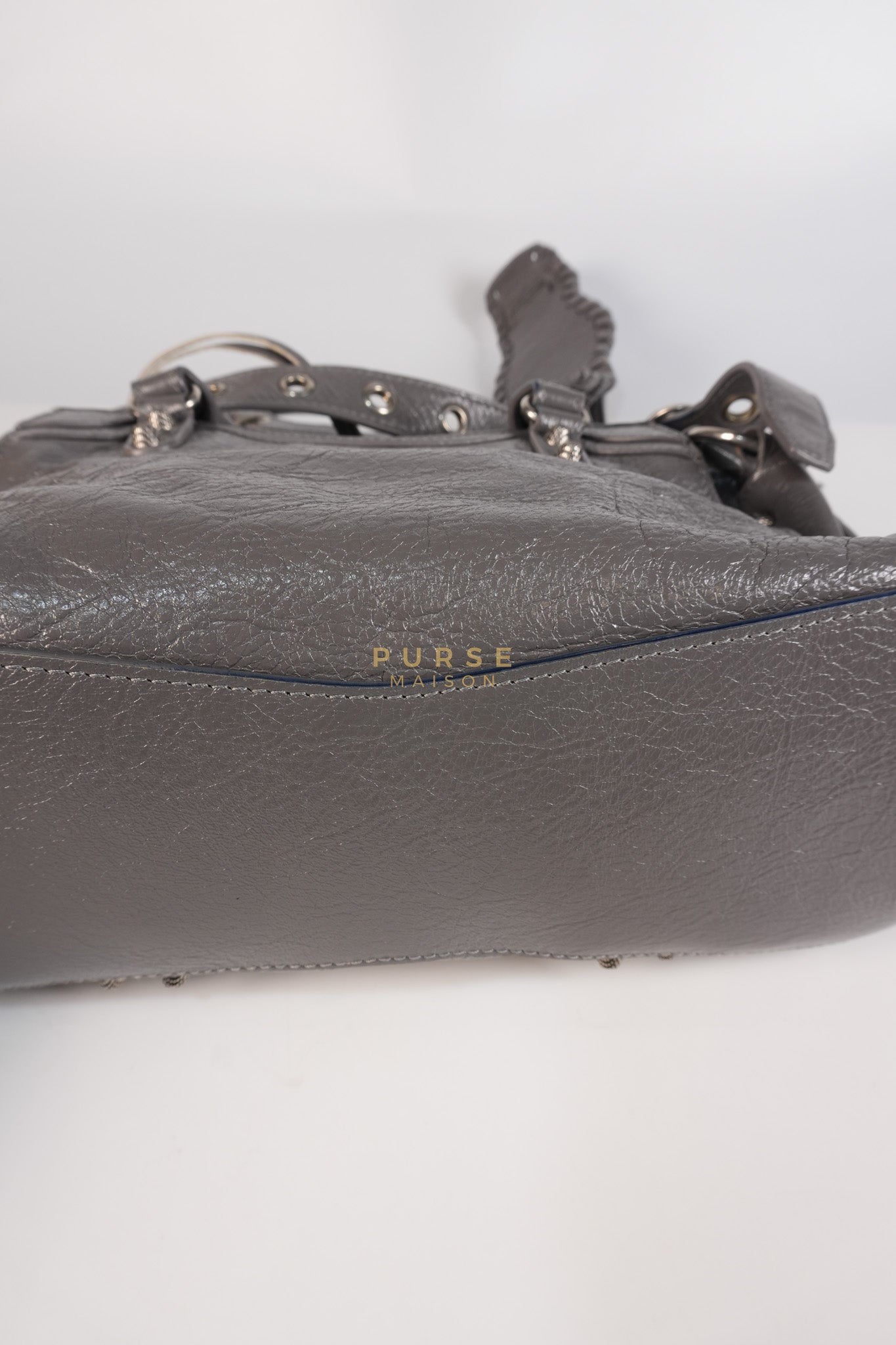 Neo Cagole City Bag XS in Dark Grey Leather | Purse Maison Luxury Bags Shop