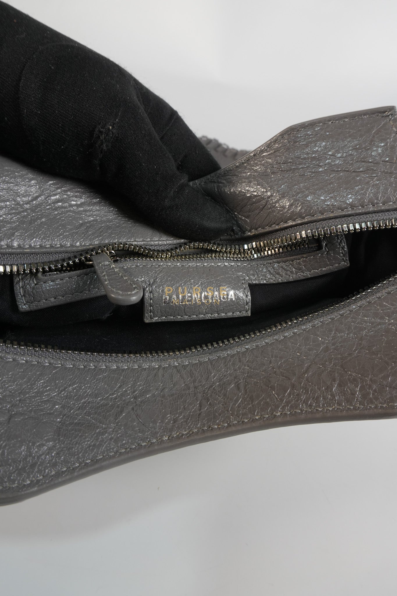 Neo Cagole City Bag XS in Dark Grey Leather | Purse Maison Luxury Bags Shop