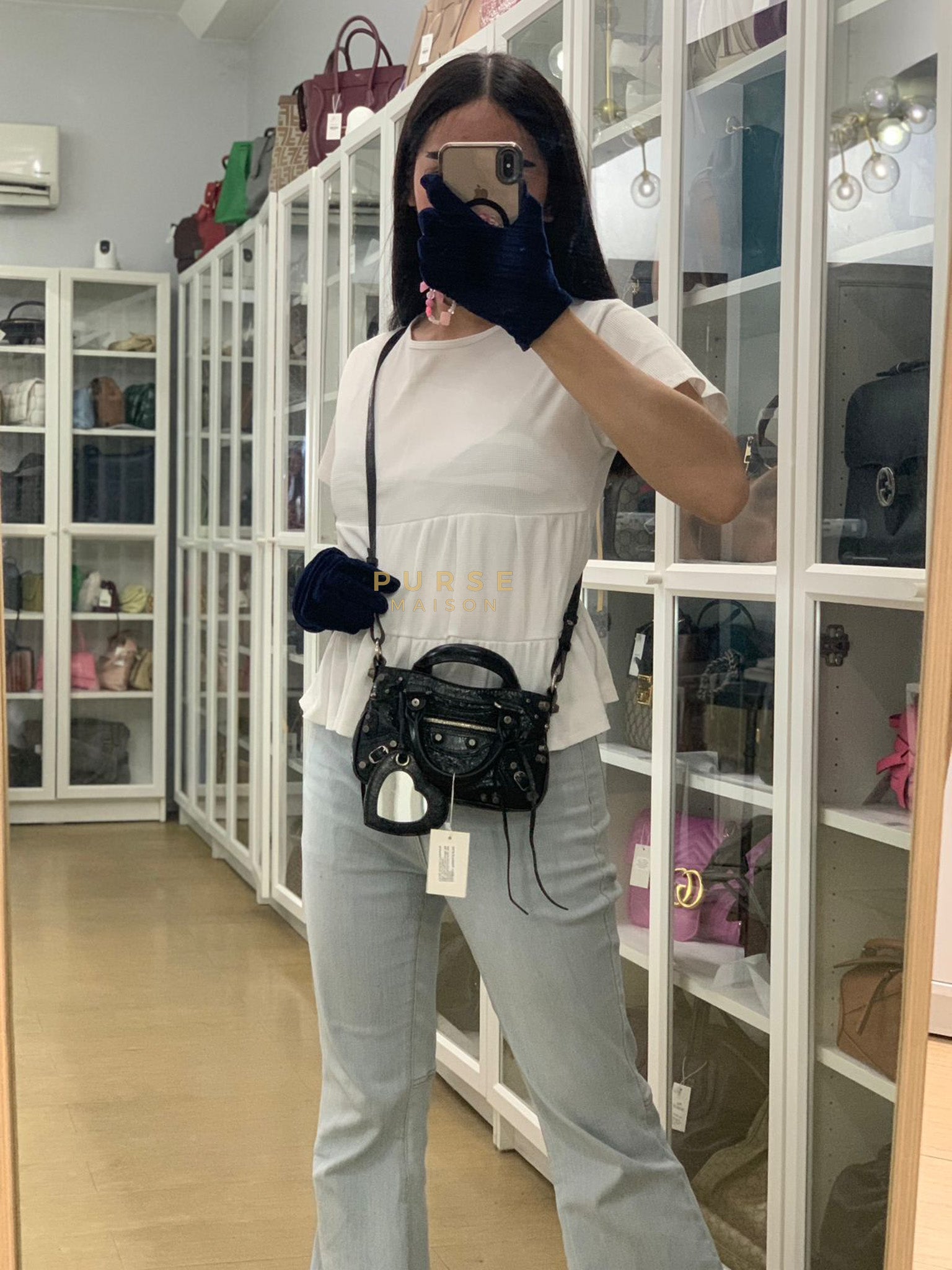 Neo Cagole Mini in Black Lambskin Leather | Purse Maison Luxury Bags Shop
