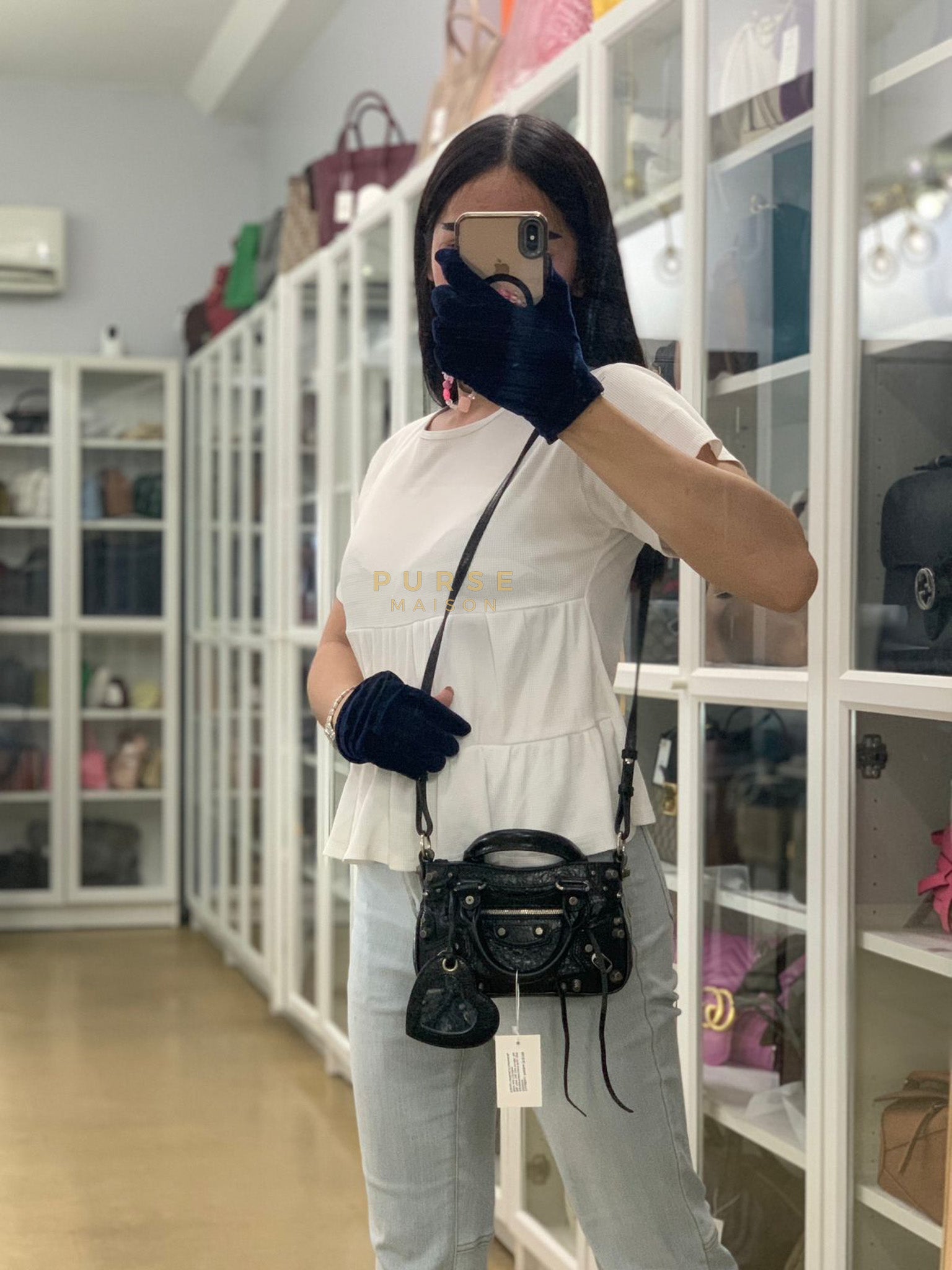 Neo Cagole Mini in Black Lambskin Leather | Purse Maison Luxury Bags Shop