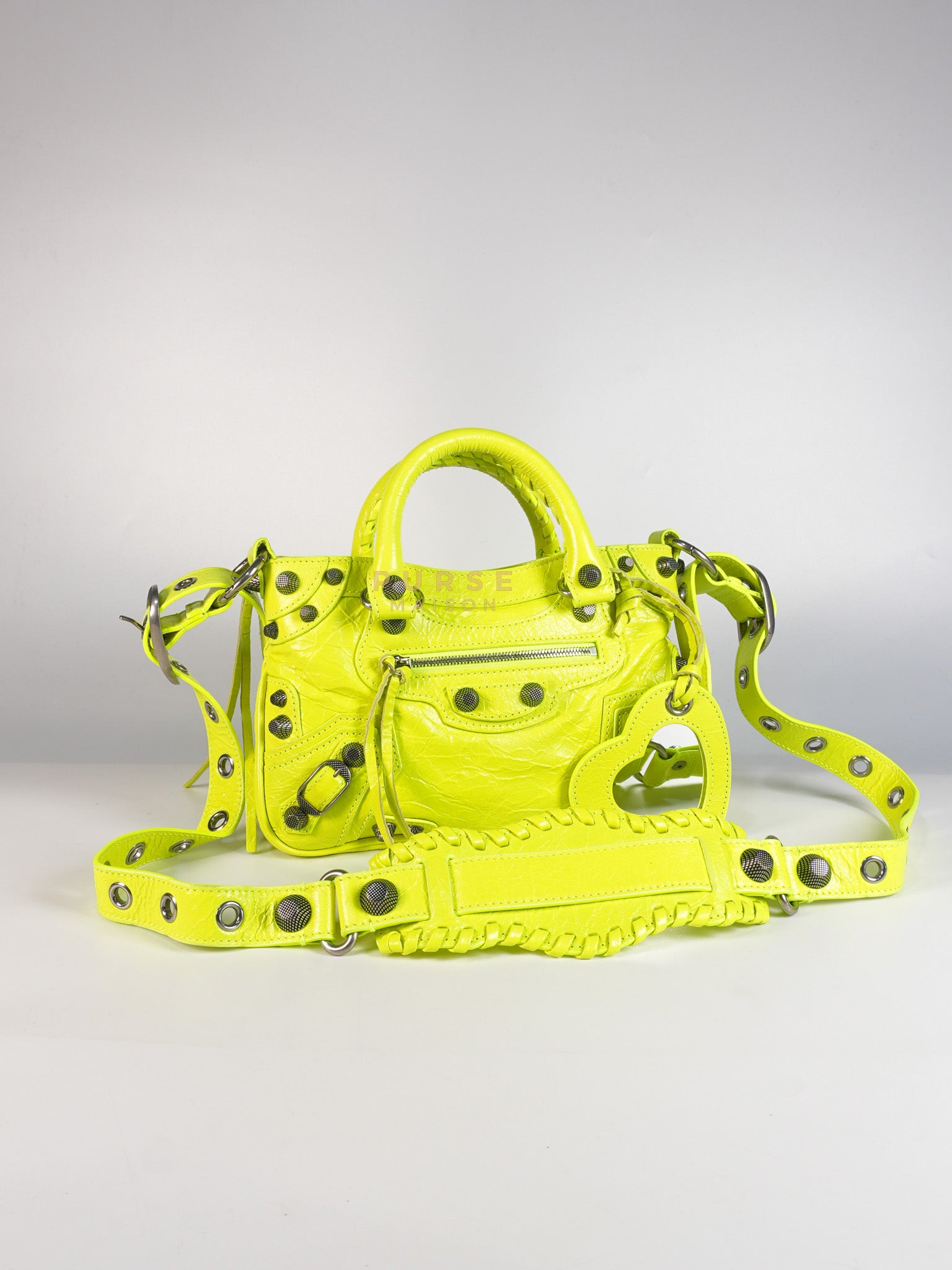 Neo Cagole Small Fluo Yellow Crossbody Bag | Purse Maison Luxury Bags Shop
