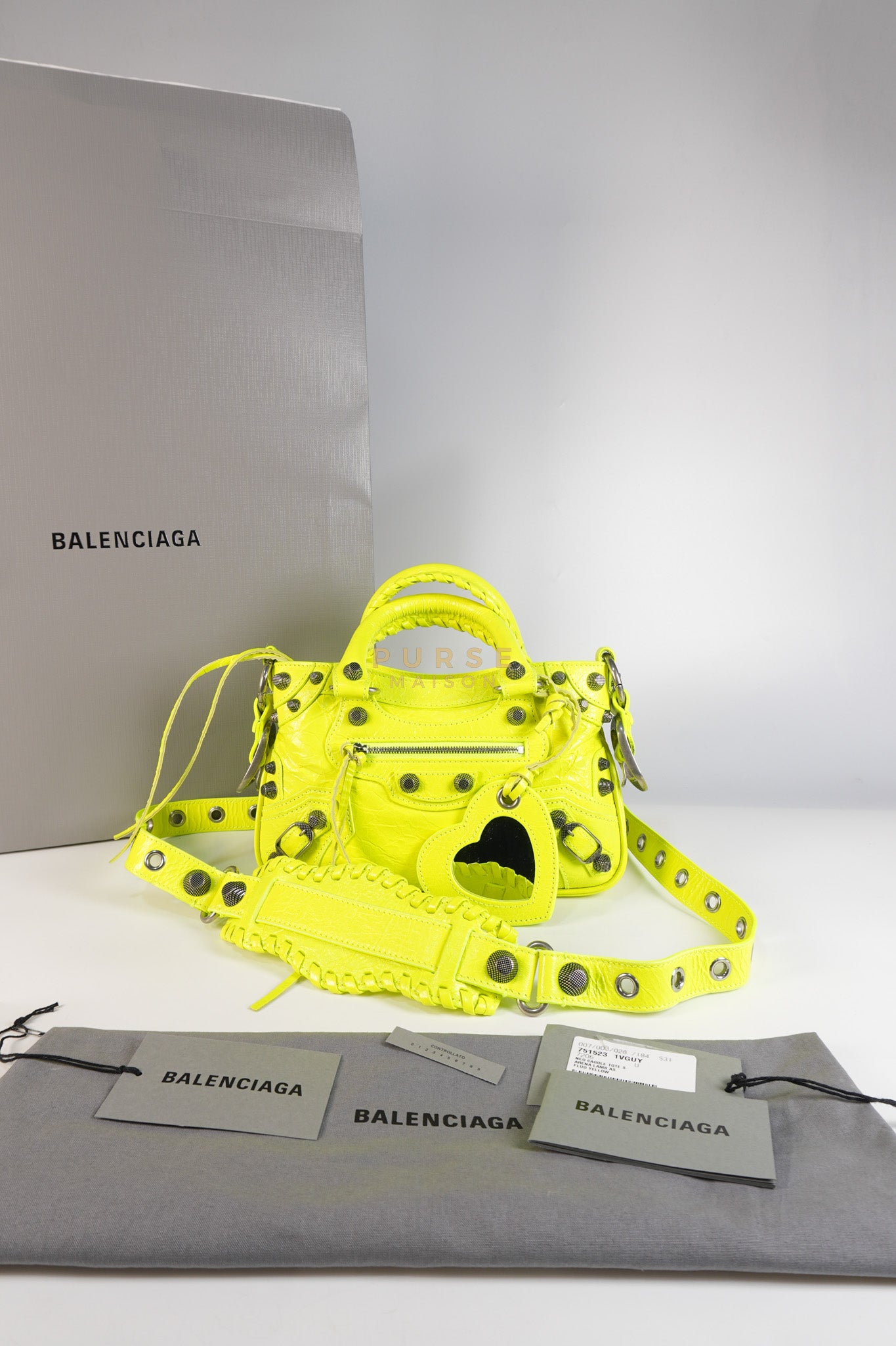 Neo Cagole Small Fluo Yellow Crossbody Bag | Purse Maison Luxury Bags Shop