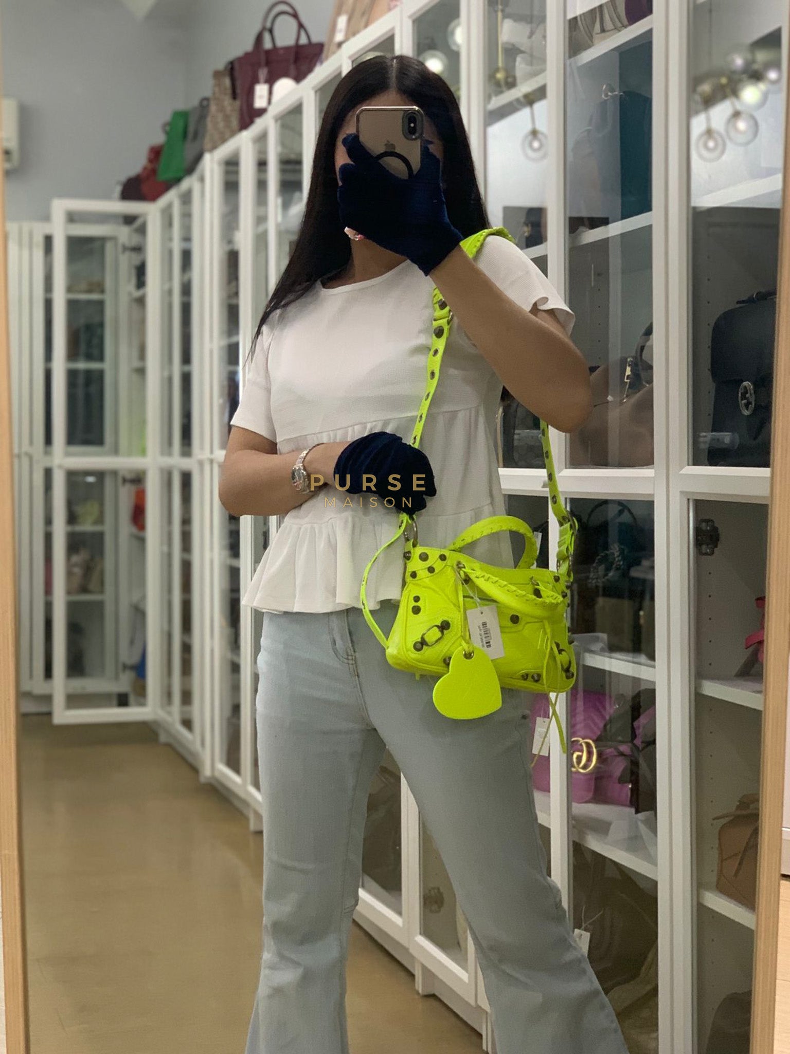 Neo Cagole Small Fluo Yellow Crossbody Bag | Purse Maison Luxury Bags Shop
