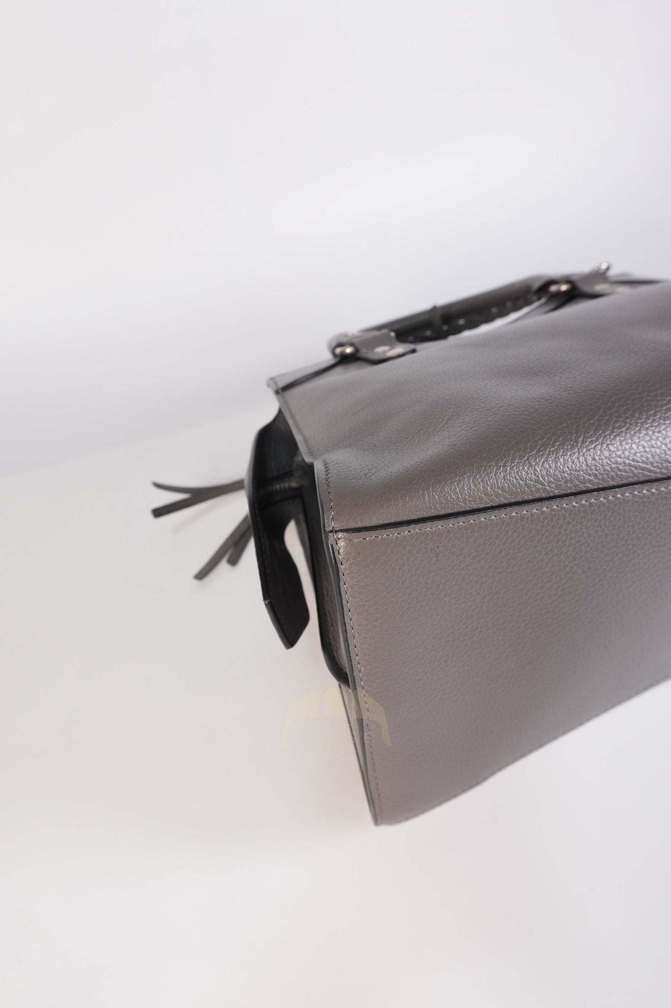 Neo Classic City Small Bag in Grey Grained Calfskin Leather & Silver Hardware | Purse Maison Luxury Bags Shop