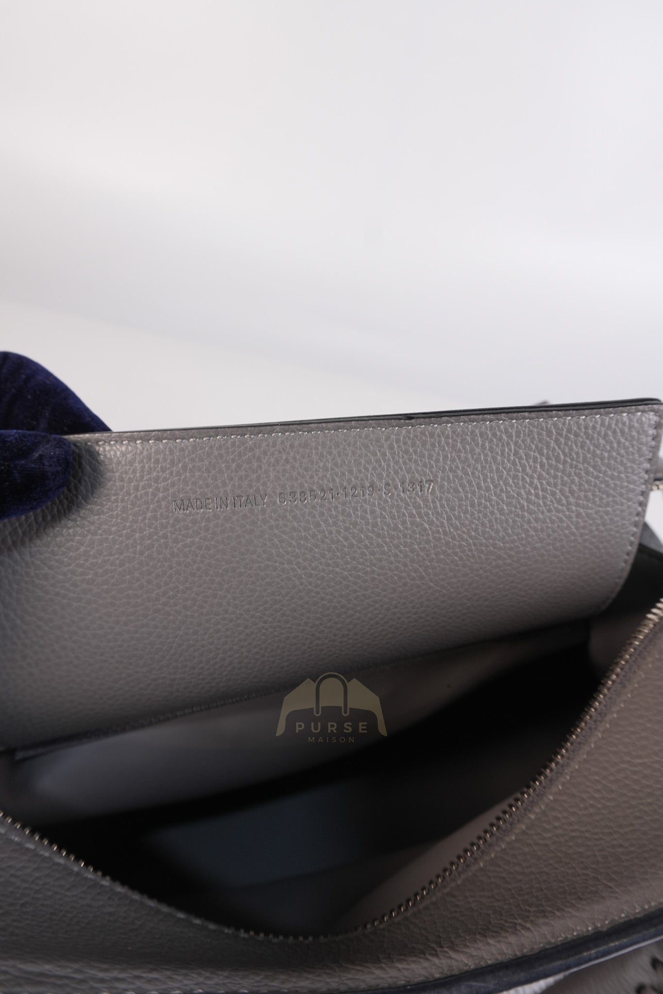 Neo Classic City Small Bag in Grey Grained Calfskin Leather & Silver Hardware | Purse Maison Luxury Bags Shop