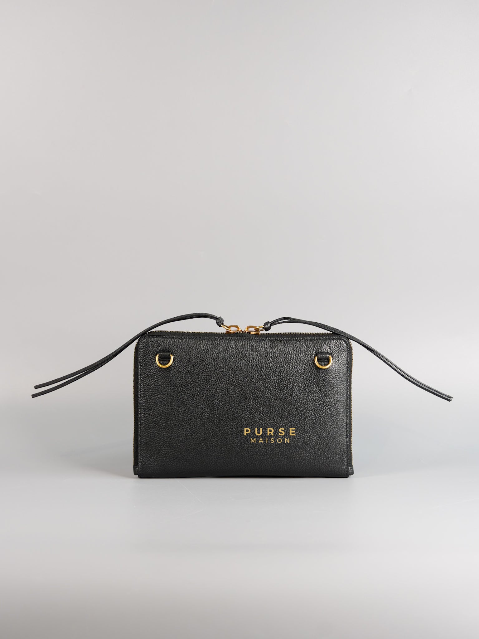 Neo Classic Sling Bag in Black Leather & Gold Hardware | Purse Maison Luxury Bags Shop