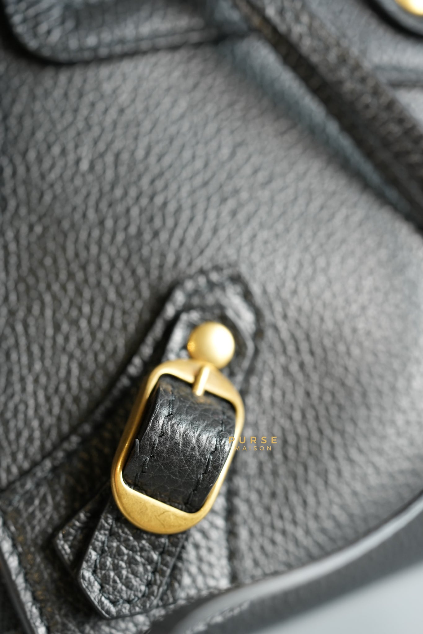 Neo Classic Sling Bag in Black Leather & Gold Hardware | Purse Maison Luxury Bags Shop