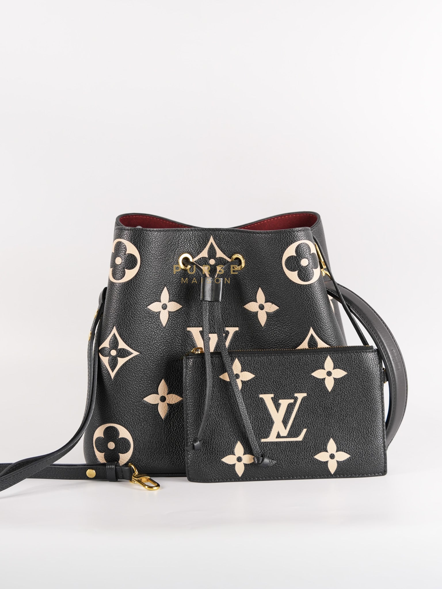 Neo Noe MM in Bicolor Monogram Empreinte Leather (Microchip) | Purse Maison Luxury Bags Shop