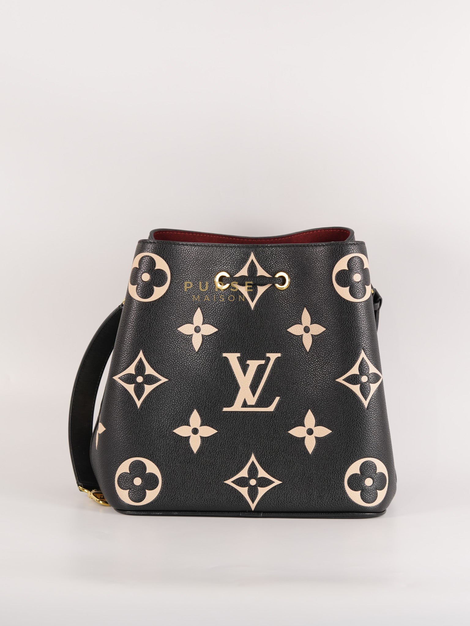 Neo Noe MM in Bicolor Monogram Empreinte Leather (Microchip) | Purse Maison Luxury Bags Shop