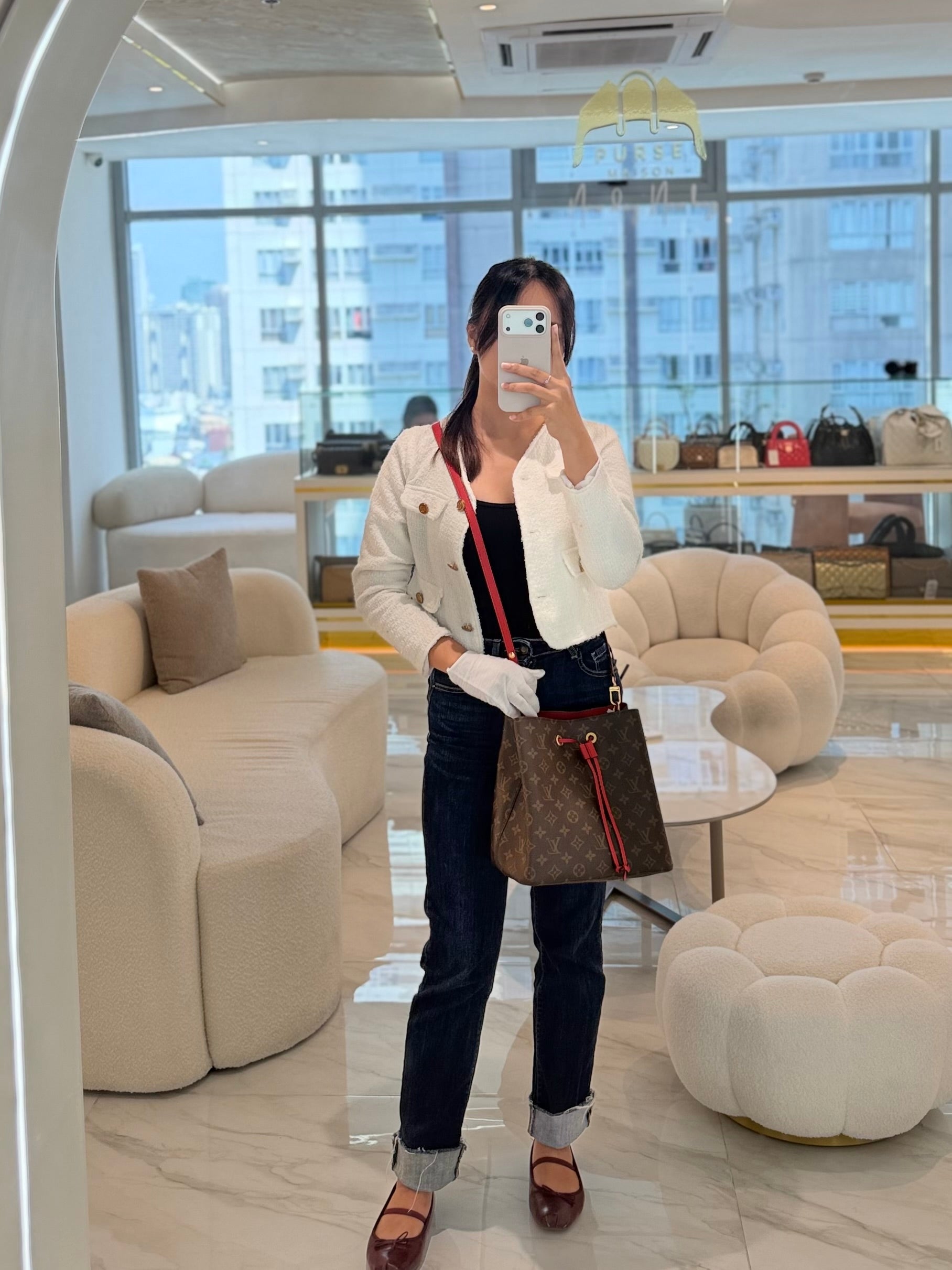 Neo Noe MM in Monogram Coquelicot Bucket Bag (Date Coce: SD2149) | Purse Maison Luxury Bags Shop