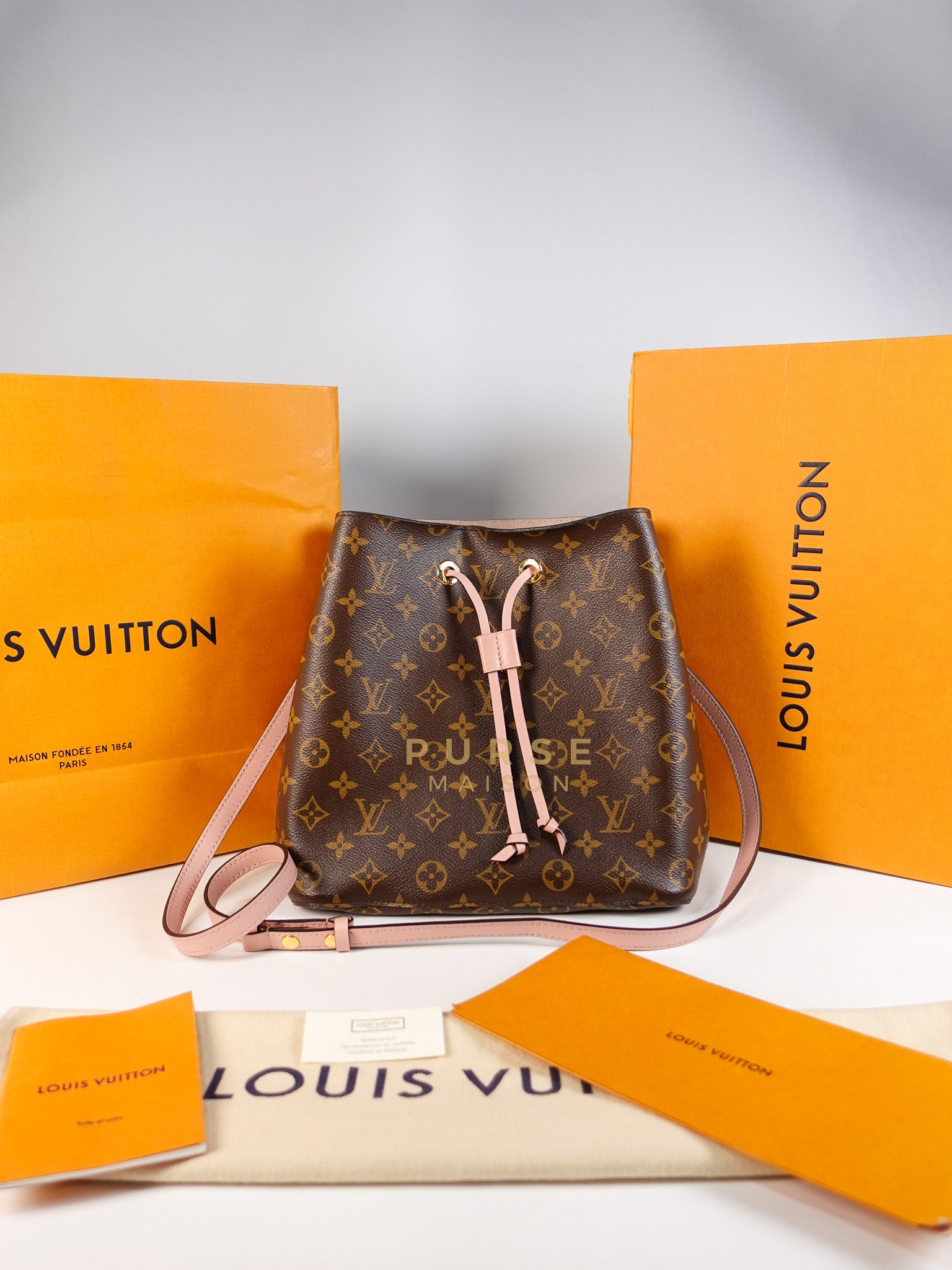 Neo Noe MM in Rose Poudre Monogram Canvas (Date Code: MI1157) | Purse Maison Luxury Bags Shop
