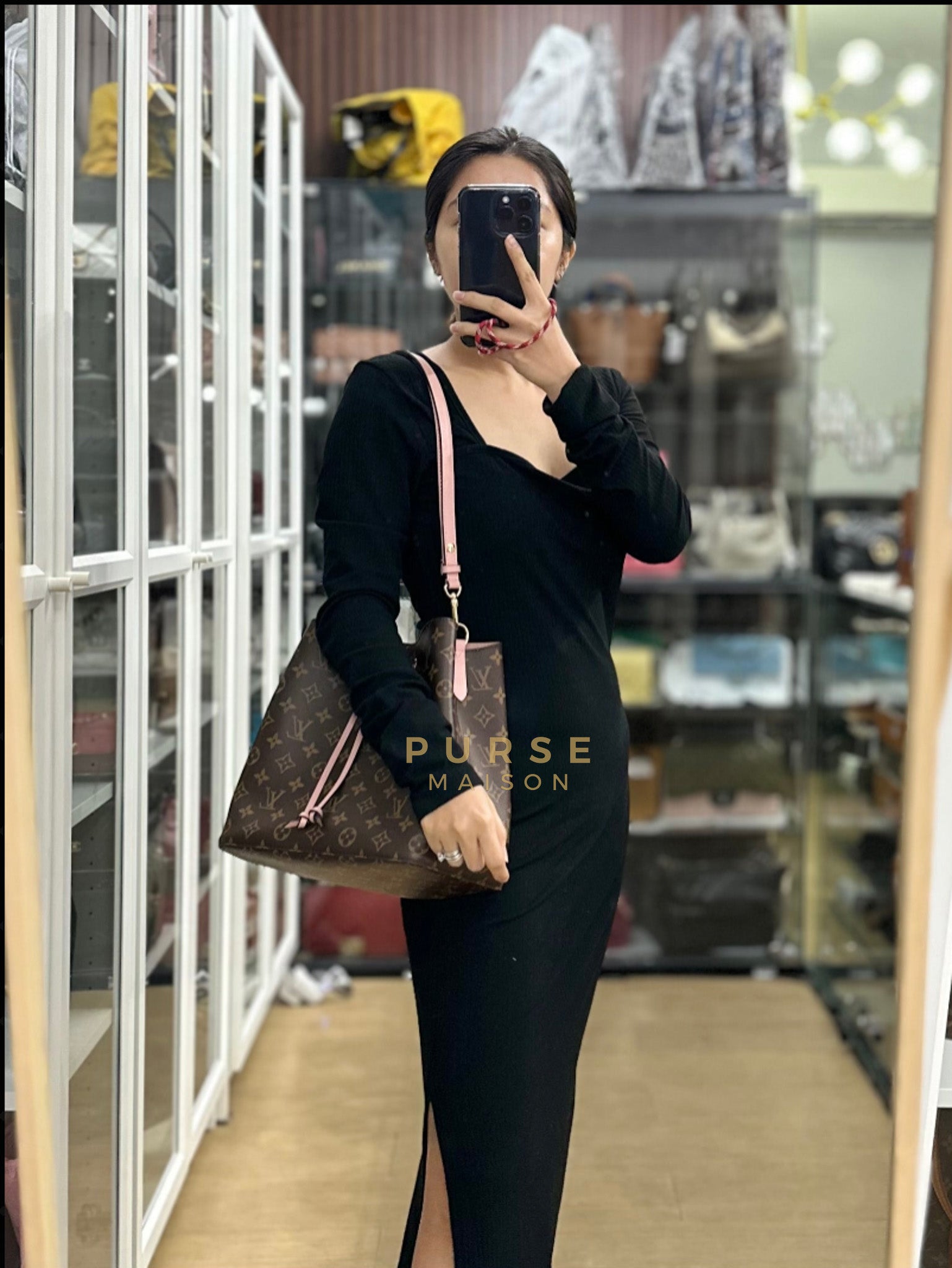 Neo Noe MM in Rose Poudre Monogram Canvas (Date Code: MI1157) | Purse Maison Luxury Bags Shop