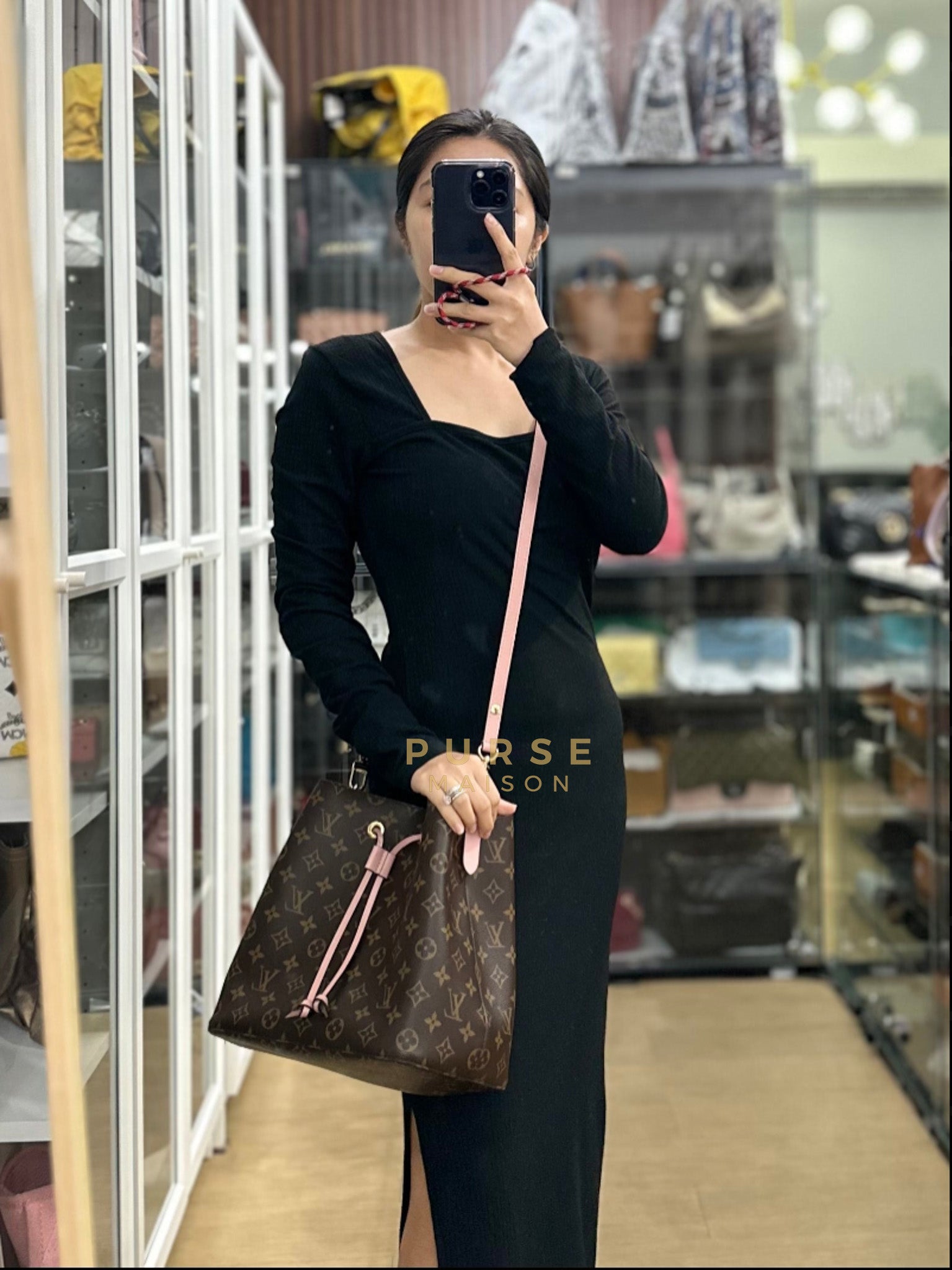 Neo Noe MM in Rose Poudre Monogram Canvas (Date Code: MI1157) | Purse Maison Luxury Bags Shop