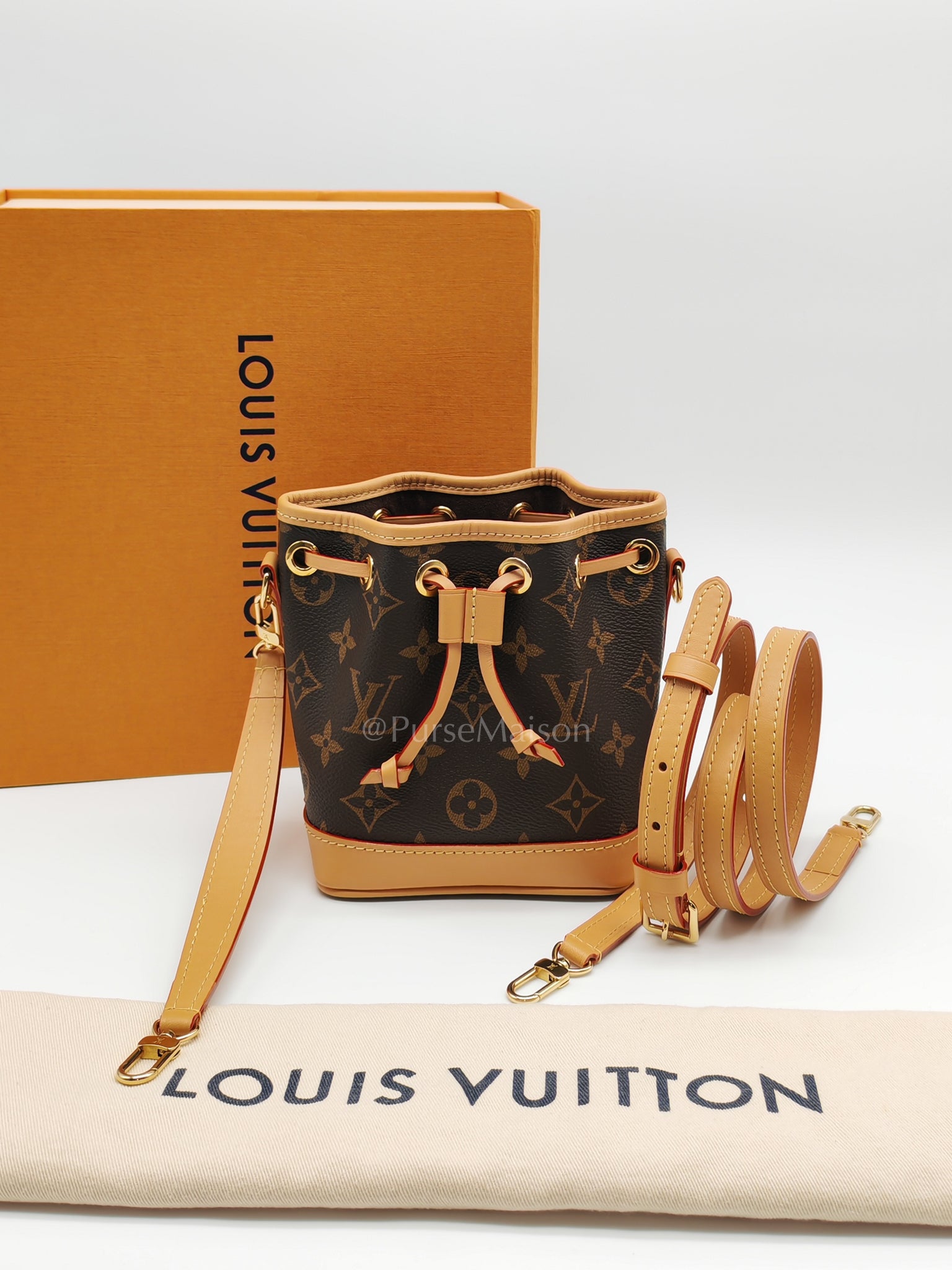 Neo Noe Nano in Monogram Canvas Bucket Bag (Microchip) | Purse Maison Luxury Bags Shop