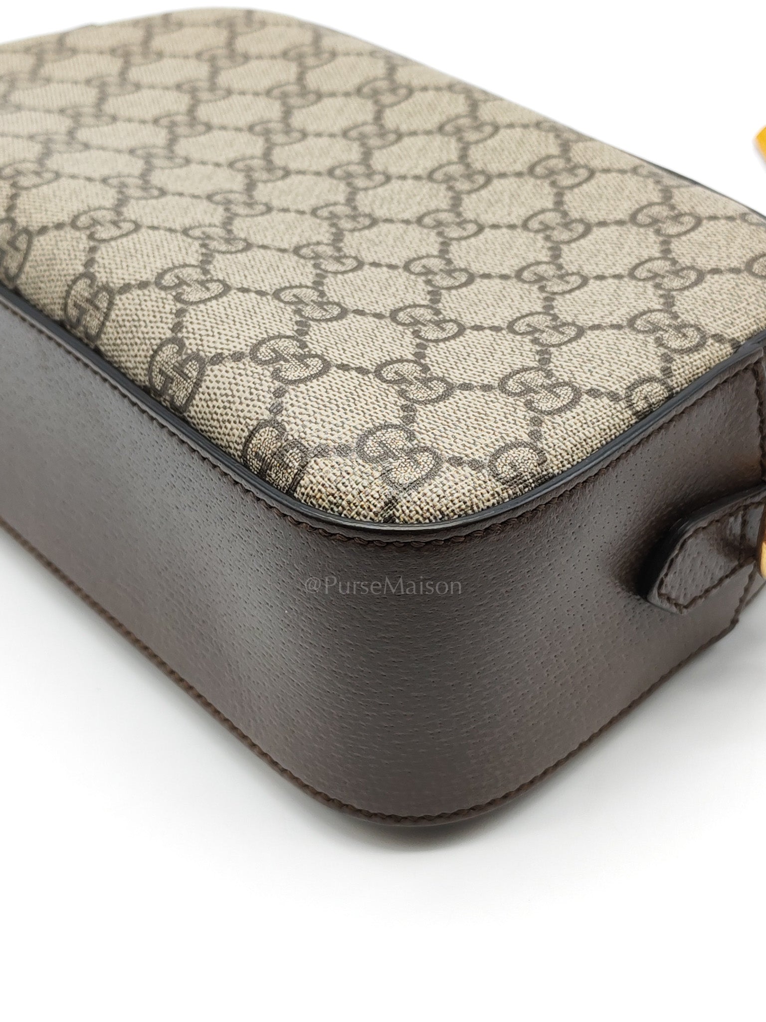 Neo Vintage Camera Bag in Brown GG Supreme Canvas with Tiger Head Logo & Gold Hardware | Purse Maison Luxury Bags Shop