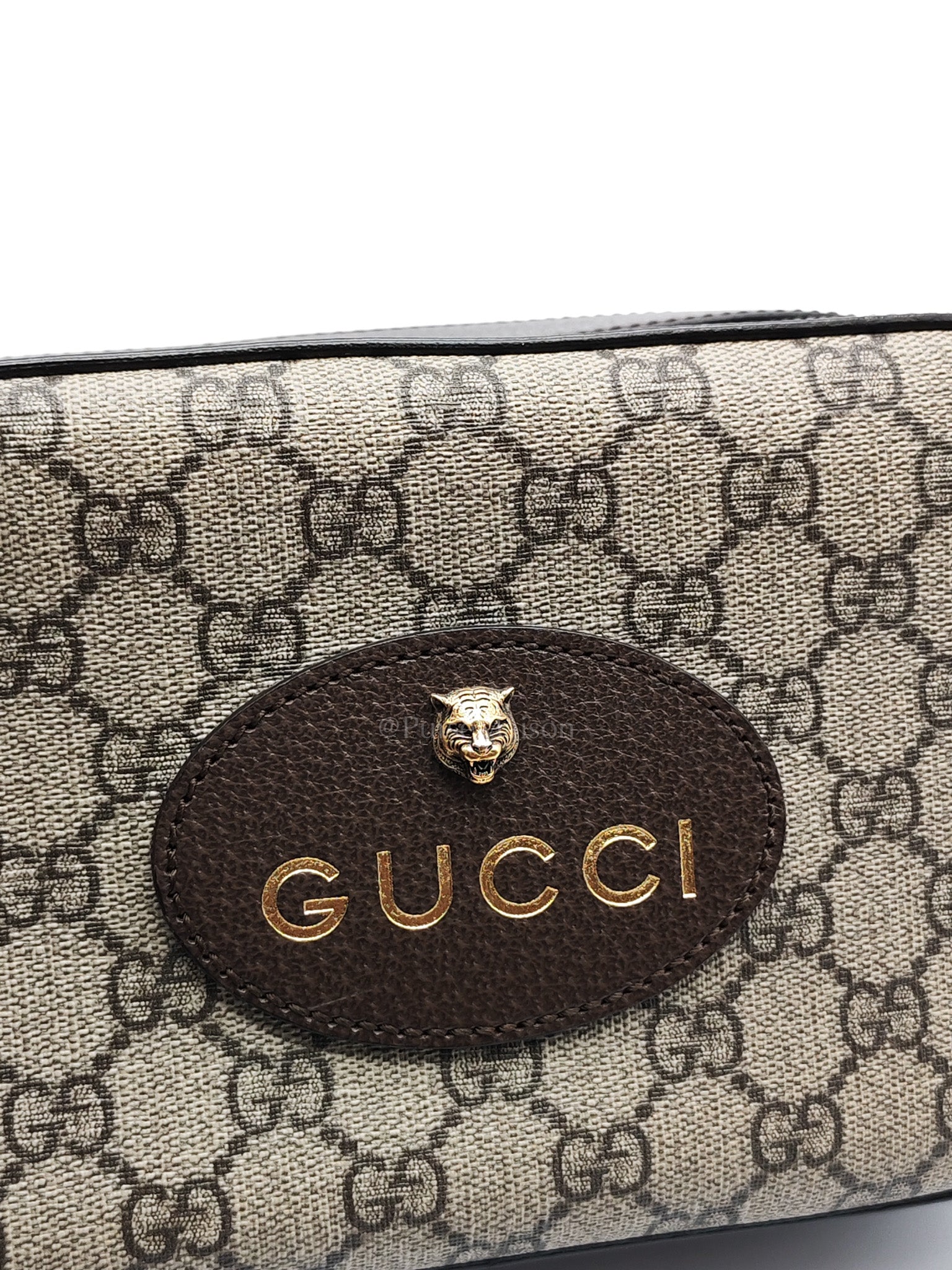 Neo Vintage Camera Bag in Brown GG Supreme Canvas with Tiger Head Logo & Gold Hardware | Purse Maison Luxury Bags Shop
