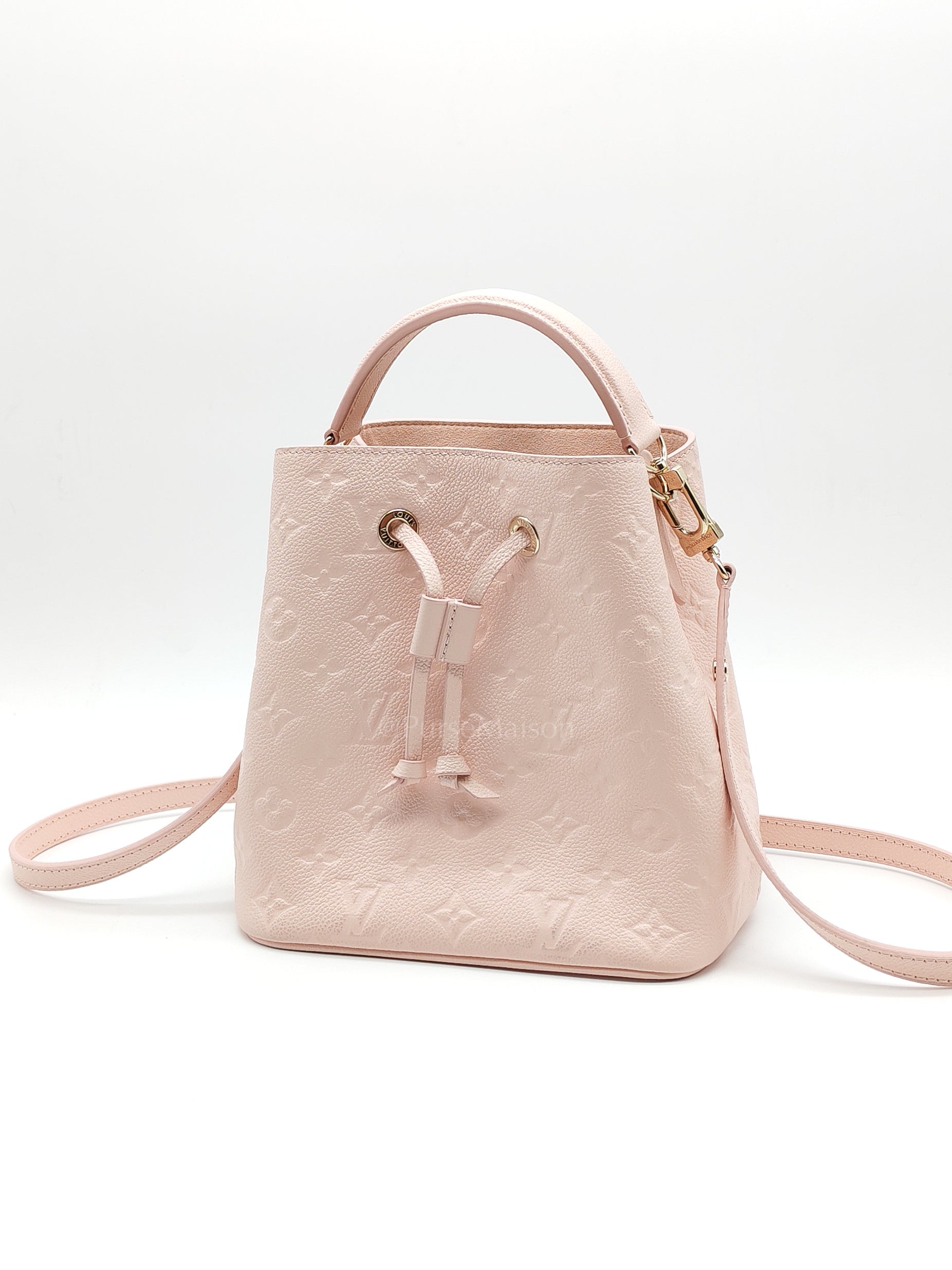NeoNoe BB in Opal Pink Monogram Empriente Leather & Light Gold Hardware Microchip | Purse Maison Luxury Bags Shop