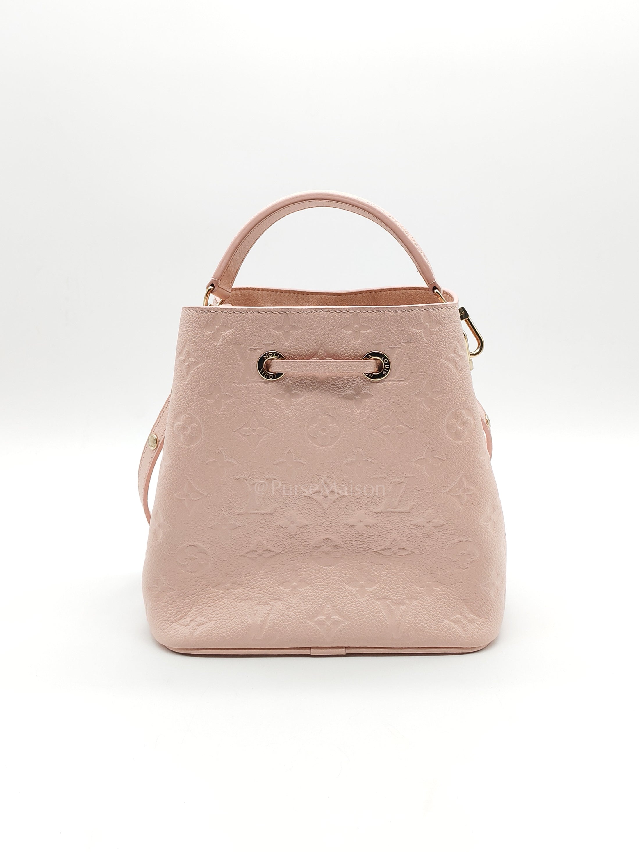 NeoNoe BB in Opal Pink Monogram Empriente Leather & Light Gold Hardware Microchip | Purse Maison Luxury Bags Shop