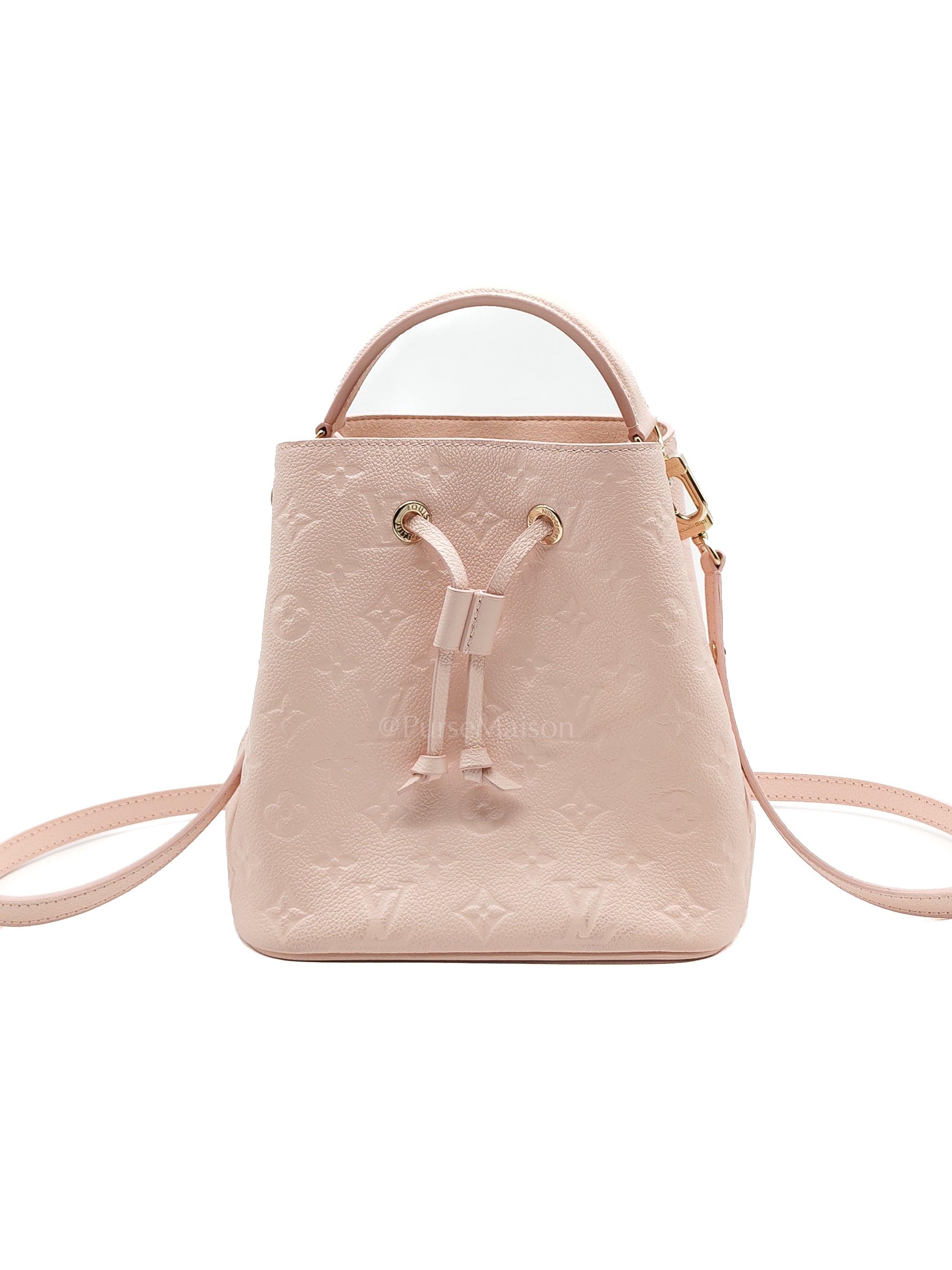 NeoNoe BB in Opal Pink Monogram Empriente Leather & Light Gold Hardware Microchip | Purse Maison Luxury Bags Shop