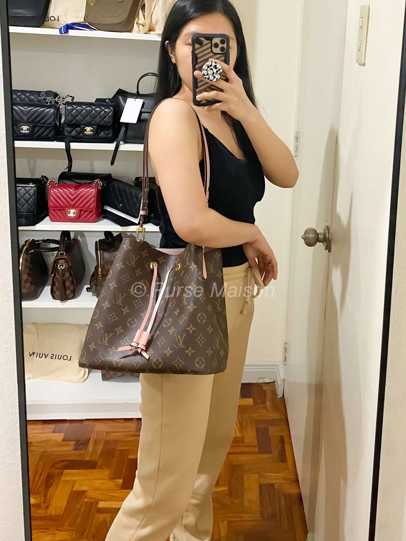 NeoNoe Bucket Bag MM in Rose Poudre Monogram Canvas (Date Code: DE4159) | Purse Maison Luxury Bags Shop