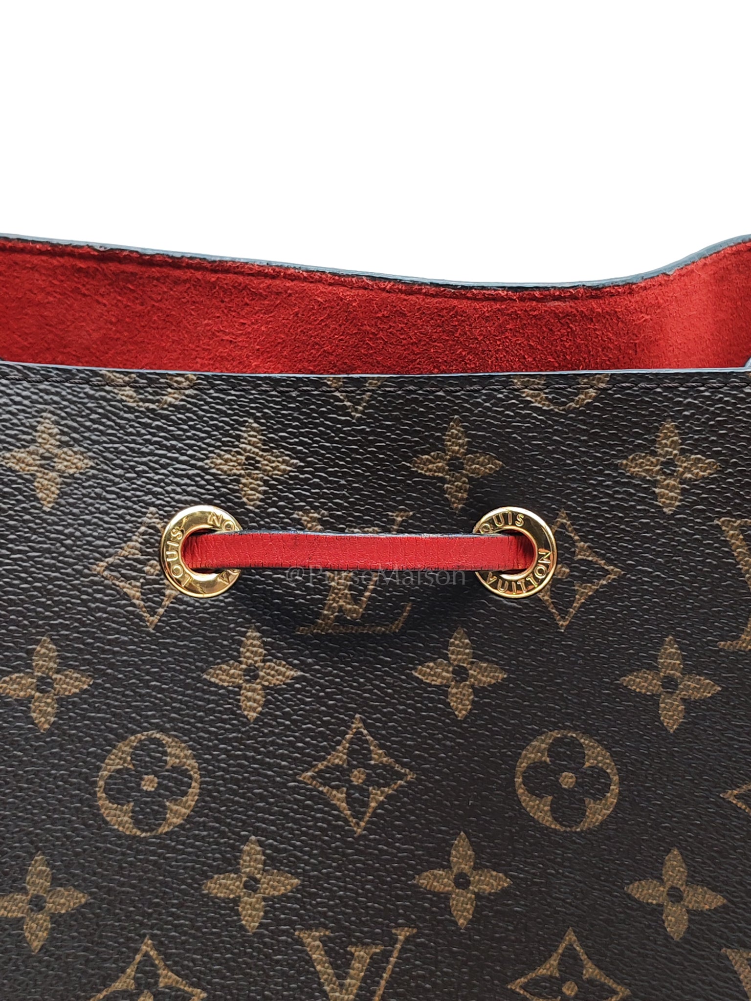Neonoe Bucket Bag Monogram Canvas and Red (Date code: SP4117) | Purse Maison Luxury Bags Shop