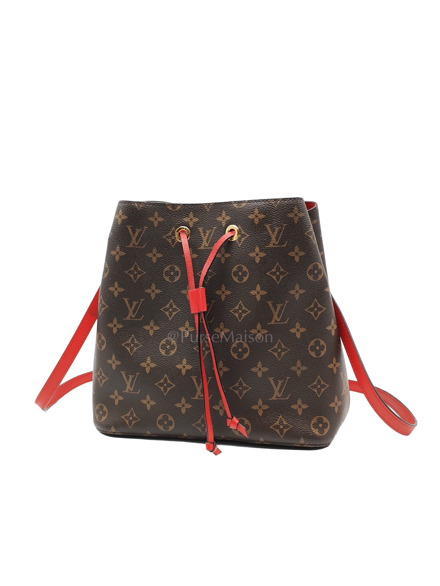 Neonoe Bucket Bag Monogram Canvas and Red (Date code: SP4117) | Purse Maison Luxury Bags Shop