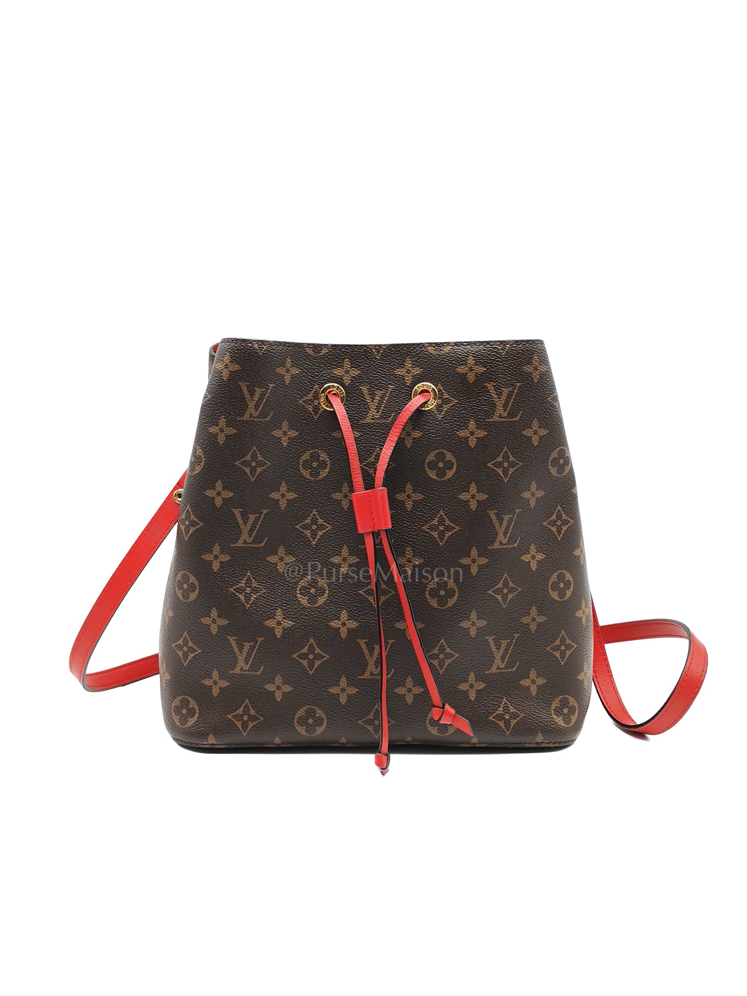 Neonoe Bucket Bag Monogram Canvas and Red (Date code: SP4117) | Purse Maison Luxury Bags Shop