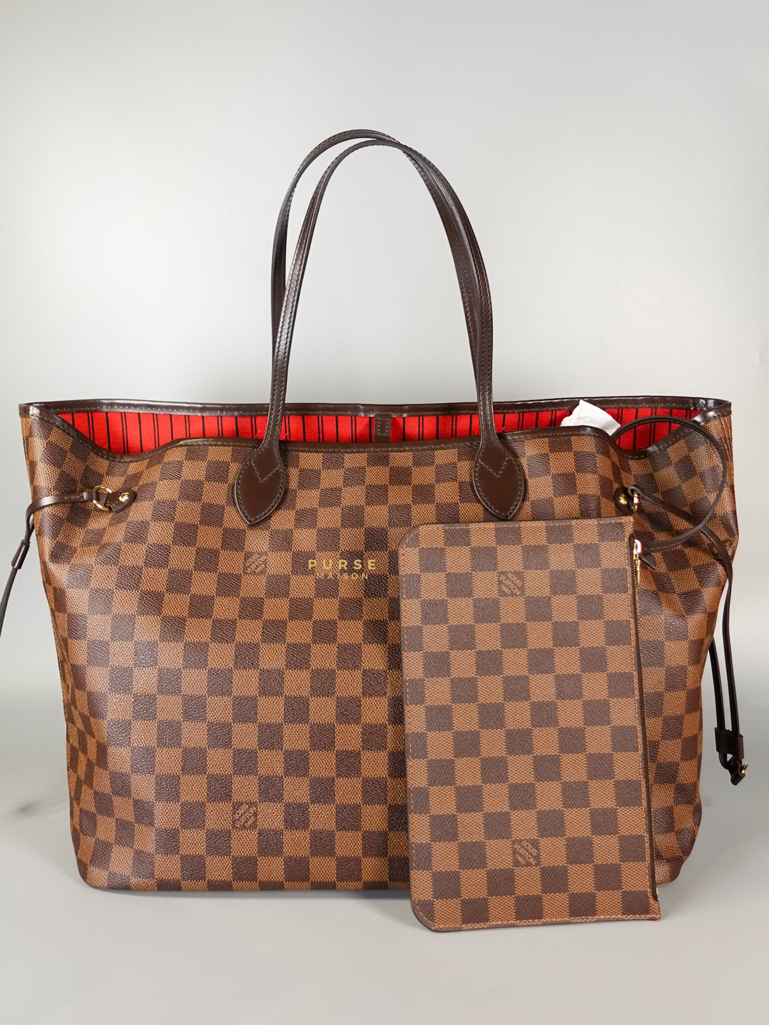 Neverfull GM Damier Ebene Monogram Leather (Microchip) | Purse Maison Luxury Bags Shop