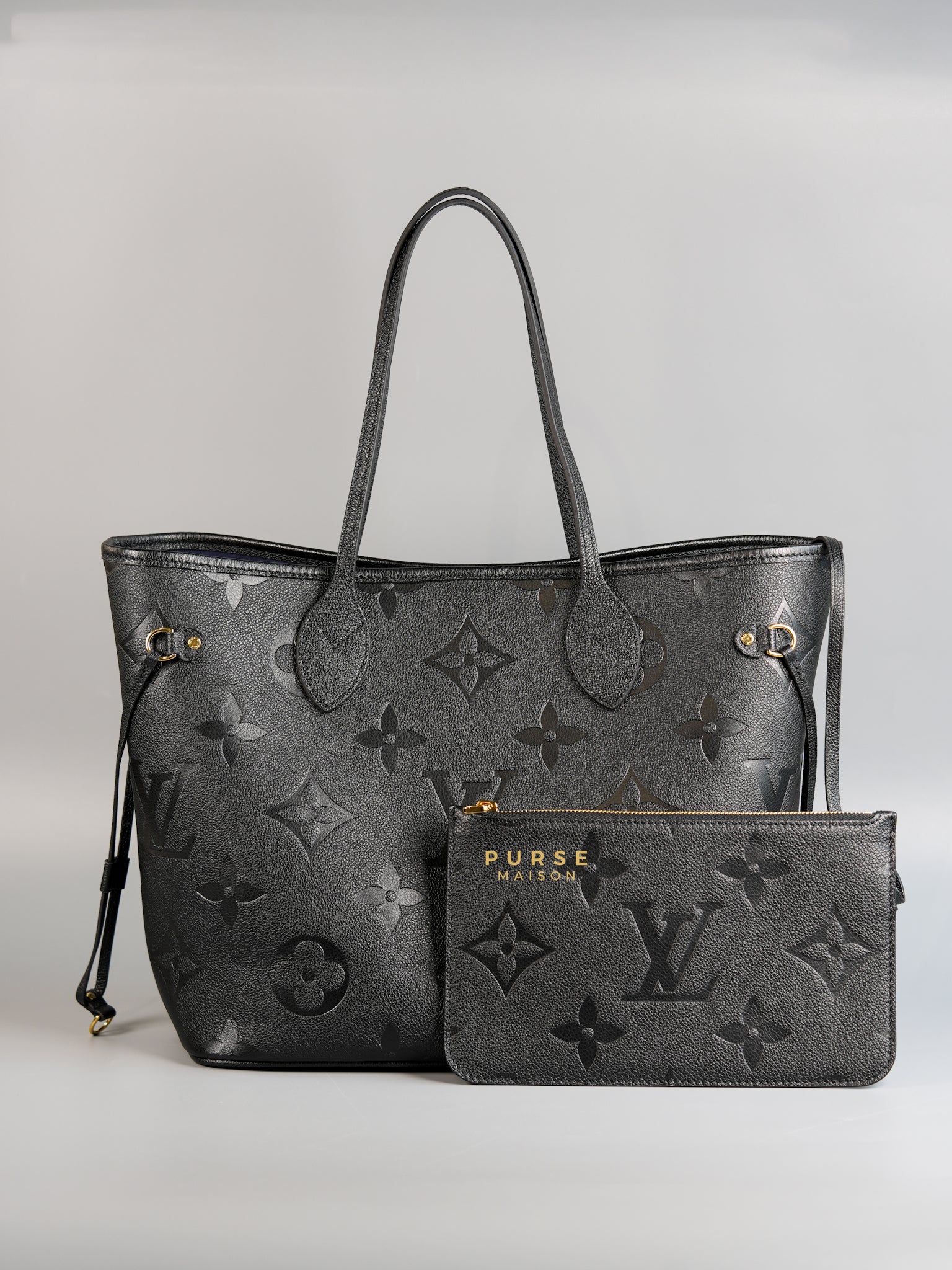 Neverfull MM Black Monogram Empreinte Leather (microchip) | Purse Maison Luxury Bags Shop