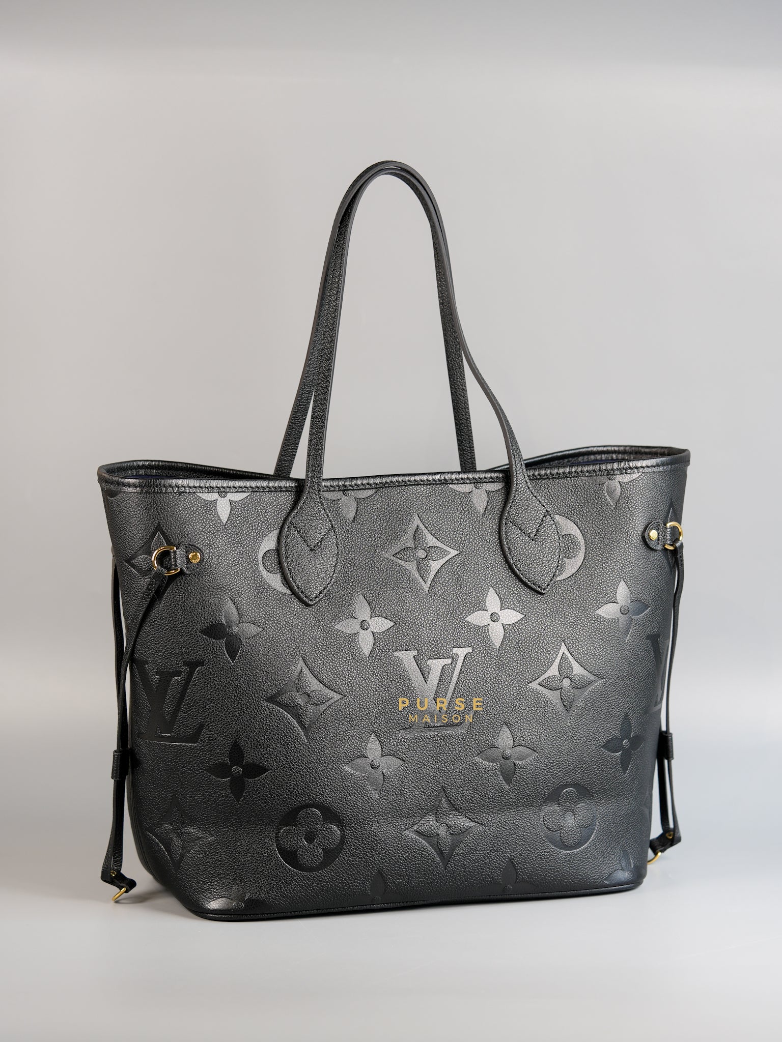 Neverfull MM Black Monogram Empreinte Leather (microchip) | Purse Maison Luxury Bags Shop