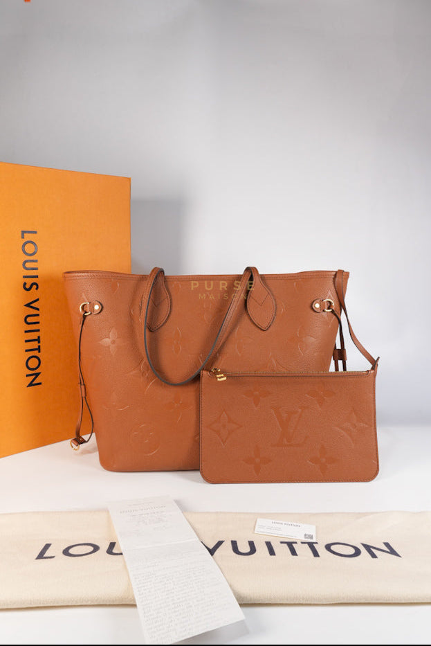 Neverfull MM Cognac Empreinte Leather Tote Bag (Microchip) | Purse Maison Luxury Bags Shop