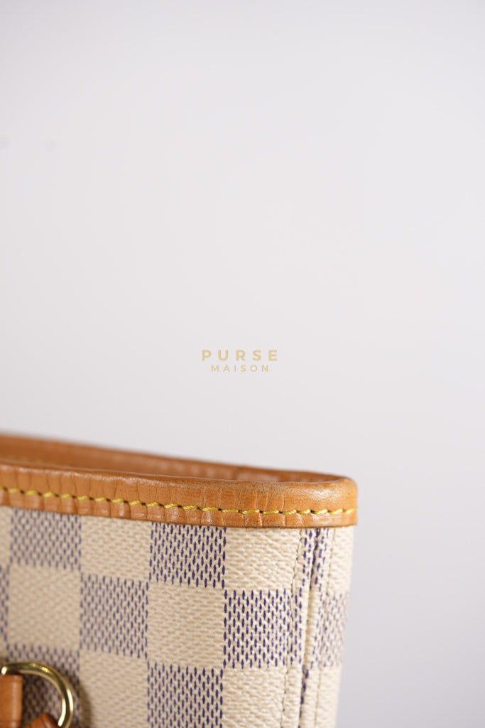 Neverfull MM Tote Bag in Rose Ballerine Damier Azur Canvas & Gold Hardware (Date Code: MS3118) | Purse Maison Luxury Bags Shop
