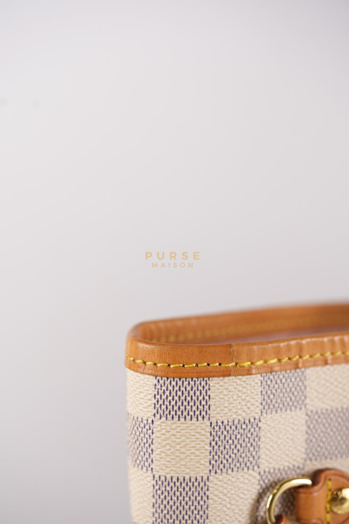 Neverfull MM Tote Bag in Rose Ballerine Damier Azur Canvas & Gold Hardware (Date Code: MS3118) | Purse Maison Luxury Bags Shop