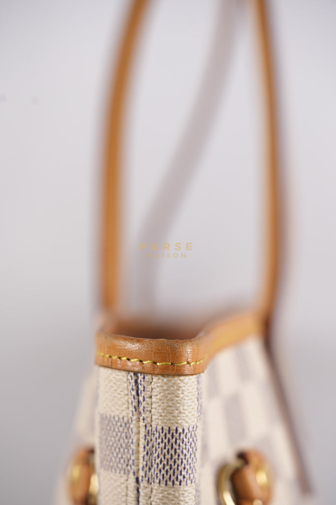 Neverfull MM Tote Bag in Rose Ballerine Damier Azur Canvas & Gold Hardware (Date Code: MS3118) | Purse Maison Luxury Bags Shop