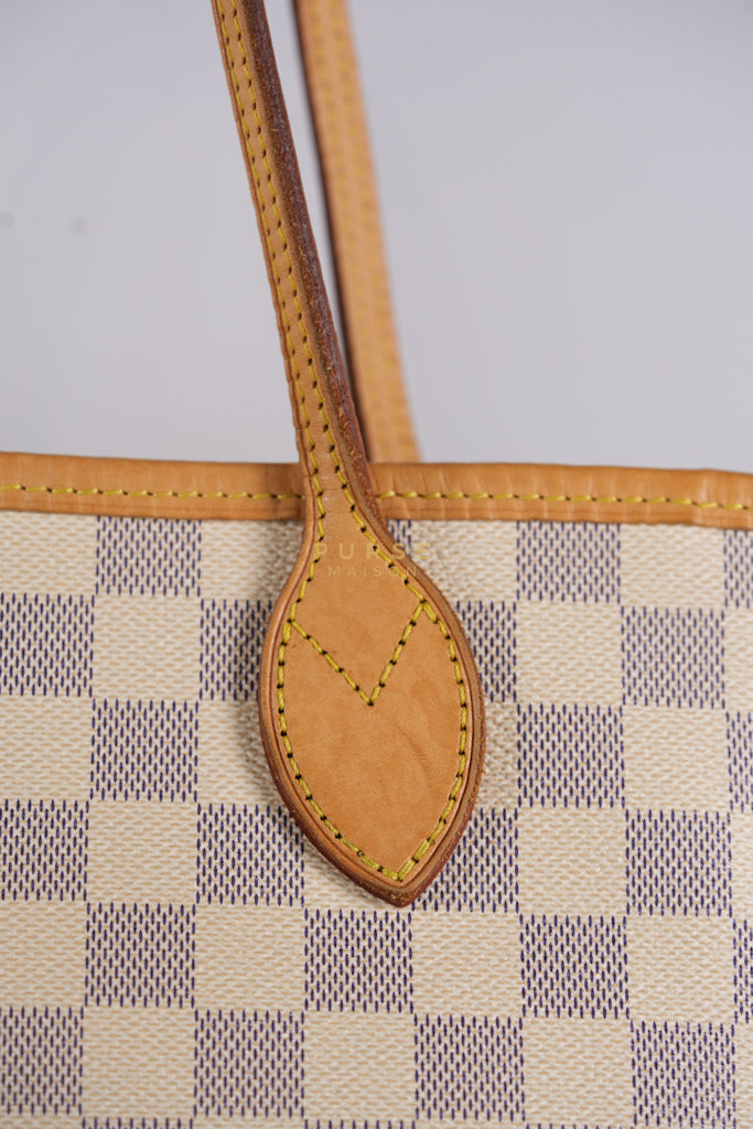 Neverfull MM Tote Bag in Rose Ballerine Damier Azur Canvas & Gold Hardware (Date Code: MS3118) | Purse Maison Luxury Bags Shop