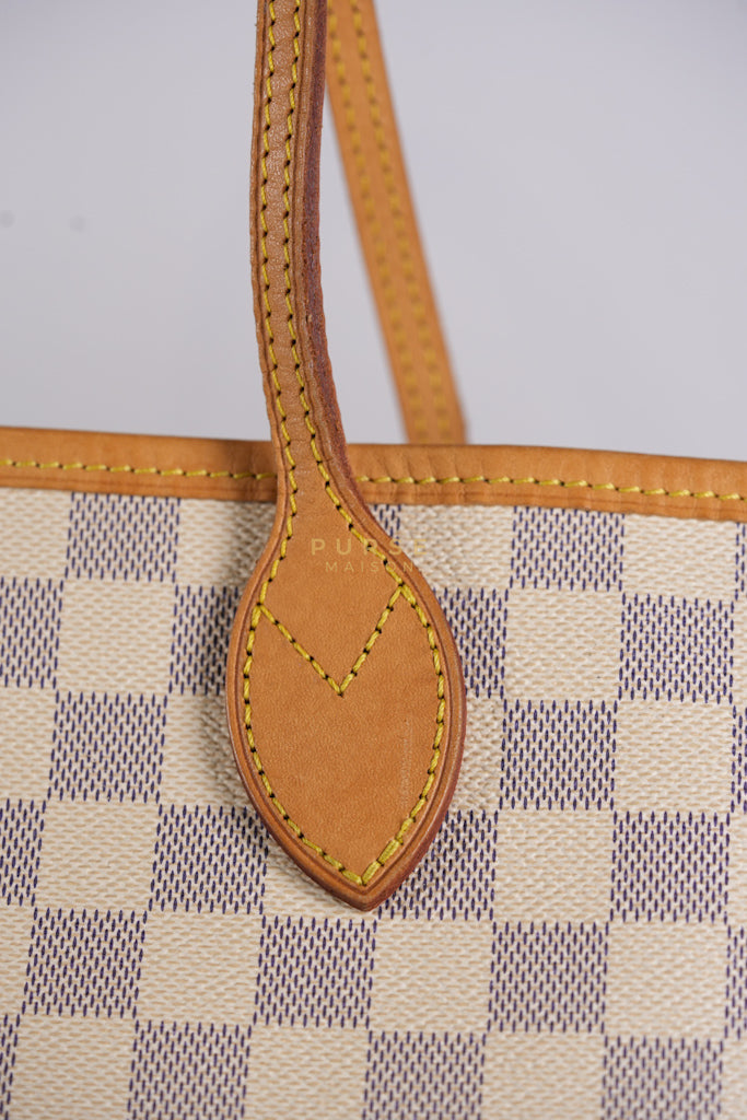Neverfull MM Tote Bag in Rose Ballerine Damier Azur Canvas & Gold Hardware (Date Code: MS3118) | Purse Maison Luxury Bags Shop