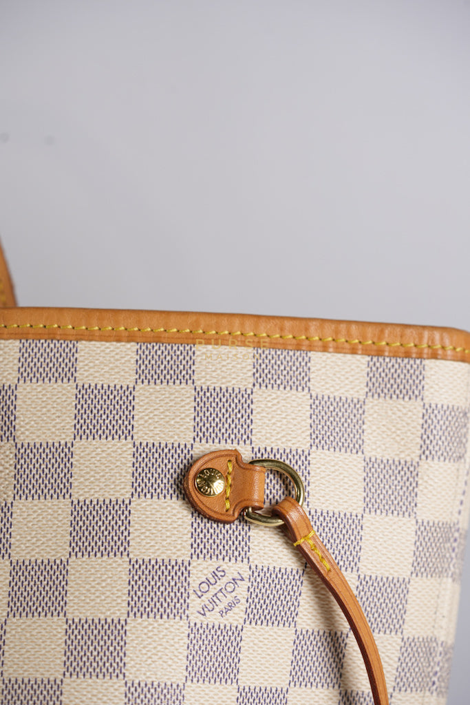 Neverfull MM Tote Bag in Rose Ballerine Damier Azur Canvas & Gold Hardware (Date Code: MS3118) | Purse Maison Luxury Bags Shop