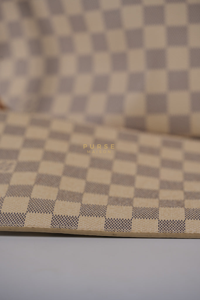 Neverfull MM Tote Bag in Rose Ballerine Damier Azur Canvas & Gold Hardware (Date Code: MS3118) | Purse Maison Luxury Bags Shop