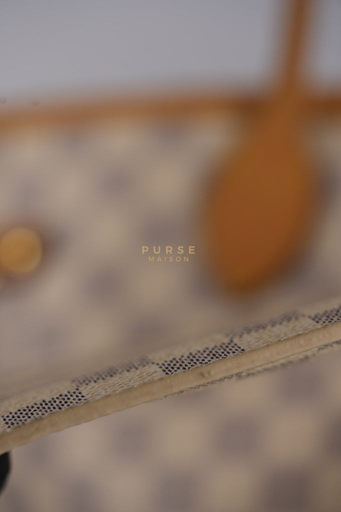 Neverfull MM Tote Bag in Rose Ballerine Damier Azur Canvas & Gold Hardware (Date Code: MS3118) | Purse Maison Luxury Bags Shop