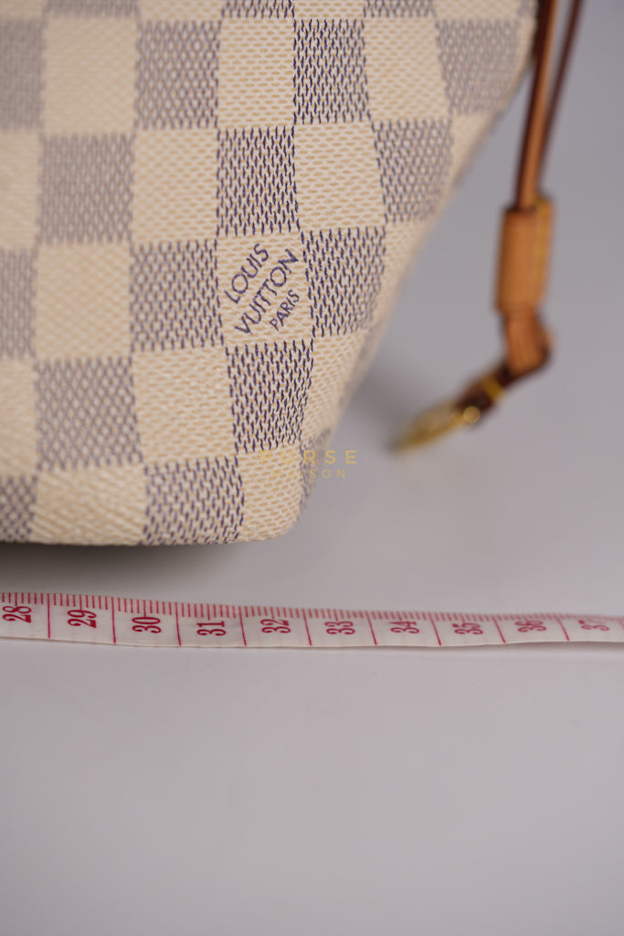Neverfull MM Tote Bag in Rose Ballerine Damier Azur Canvas & Gold Hardware (Date Code: MS3118) | Purse Maison Luxury Bags Shop