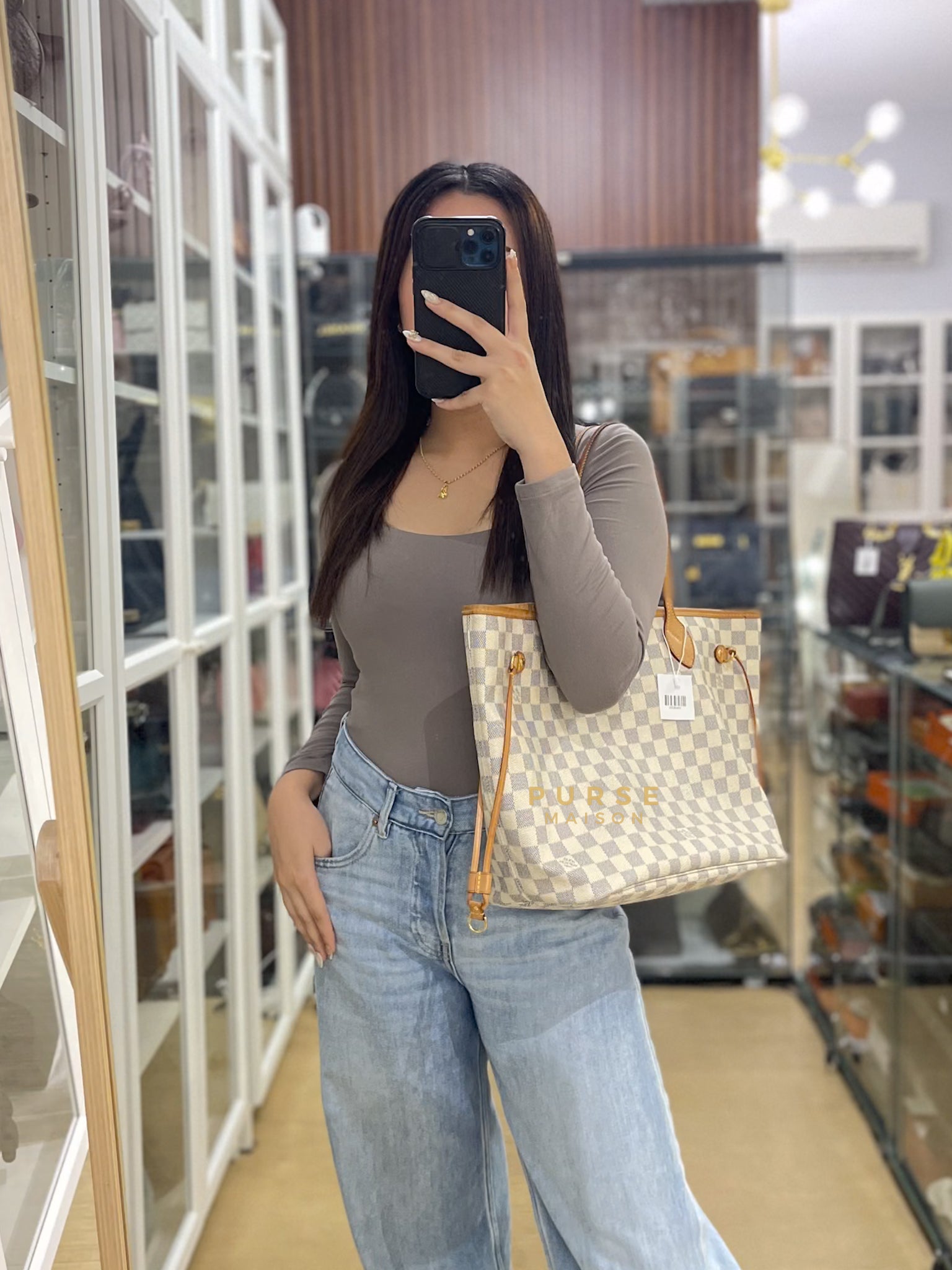 Neverfull MM in Damier Azure Canvas (Date code: AR5102) | Purse Maison Luxury Bags Shop