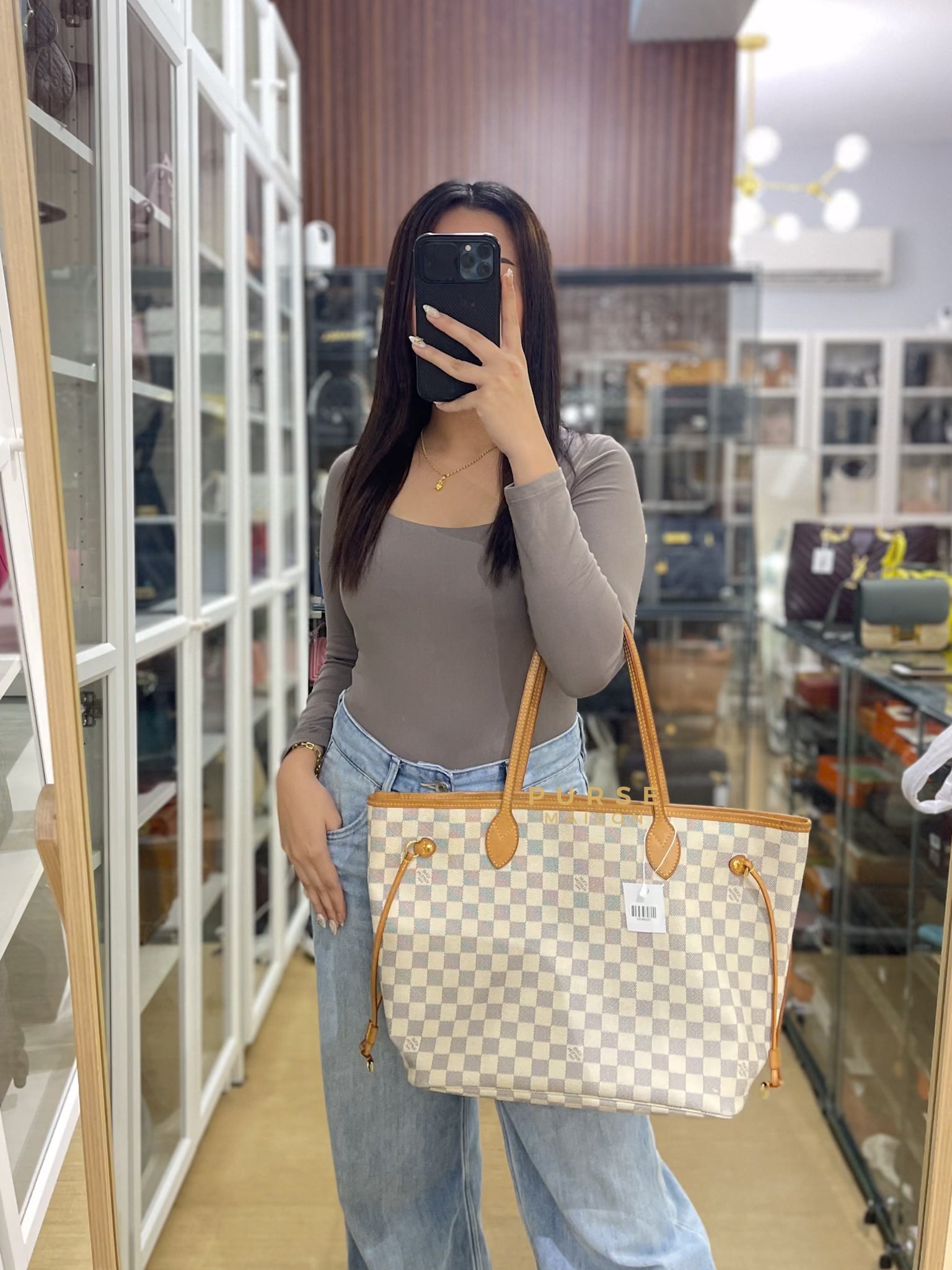 Neverfull MM in Damier Azure Canvas (Date code: AR5102) | Purse Maison Luxury Bags Shop