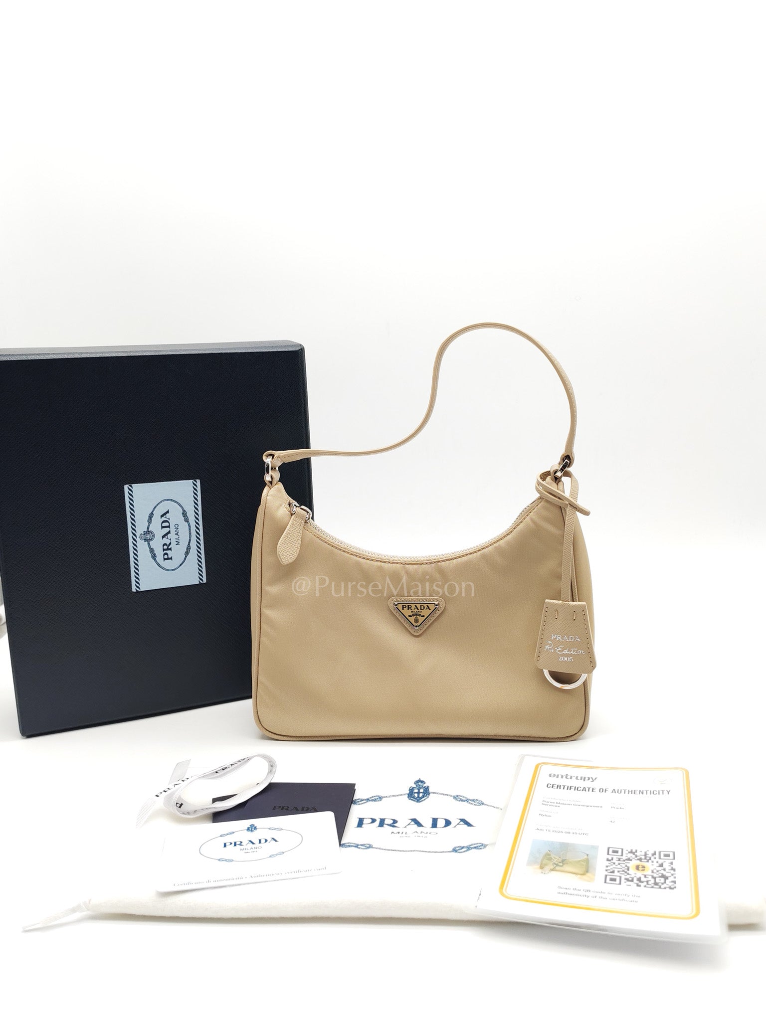 2005 Re-Edition in Deserto Tessuto Saffiano Shoulder Bag