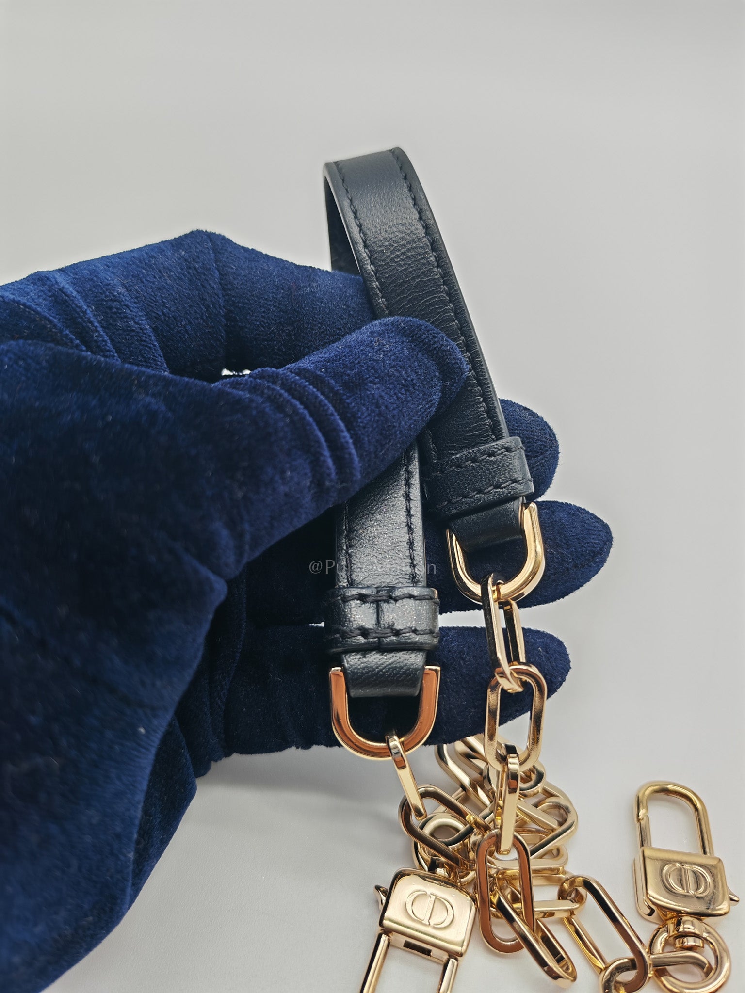 Lady D-Joy Medium in Black Quilted Lambskin Leather & Light Gold Hardware