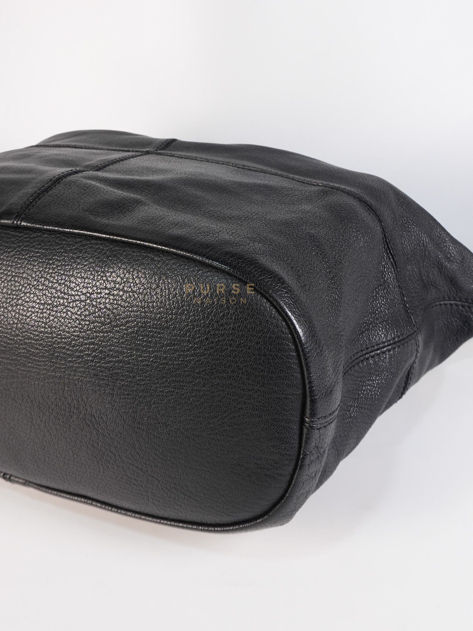 Nightingale Bag Medium in Black Calfskin Leather & Silver Hardware | Purse Maison Luxury Bags Shop