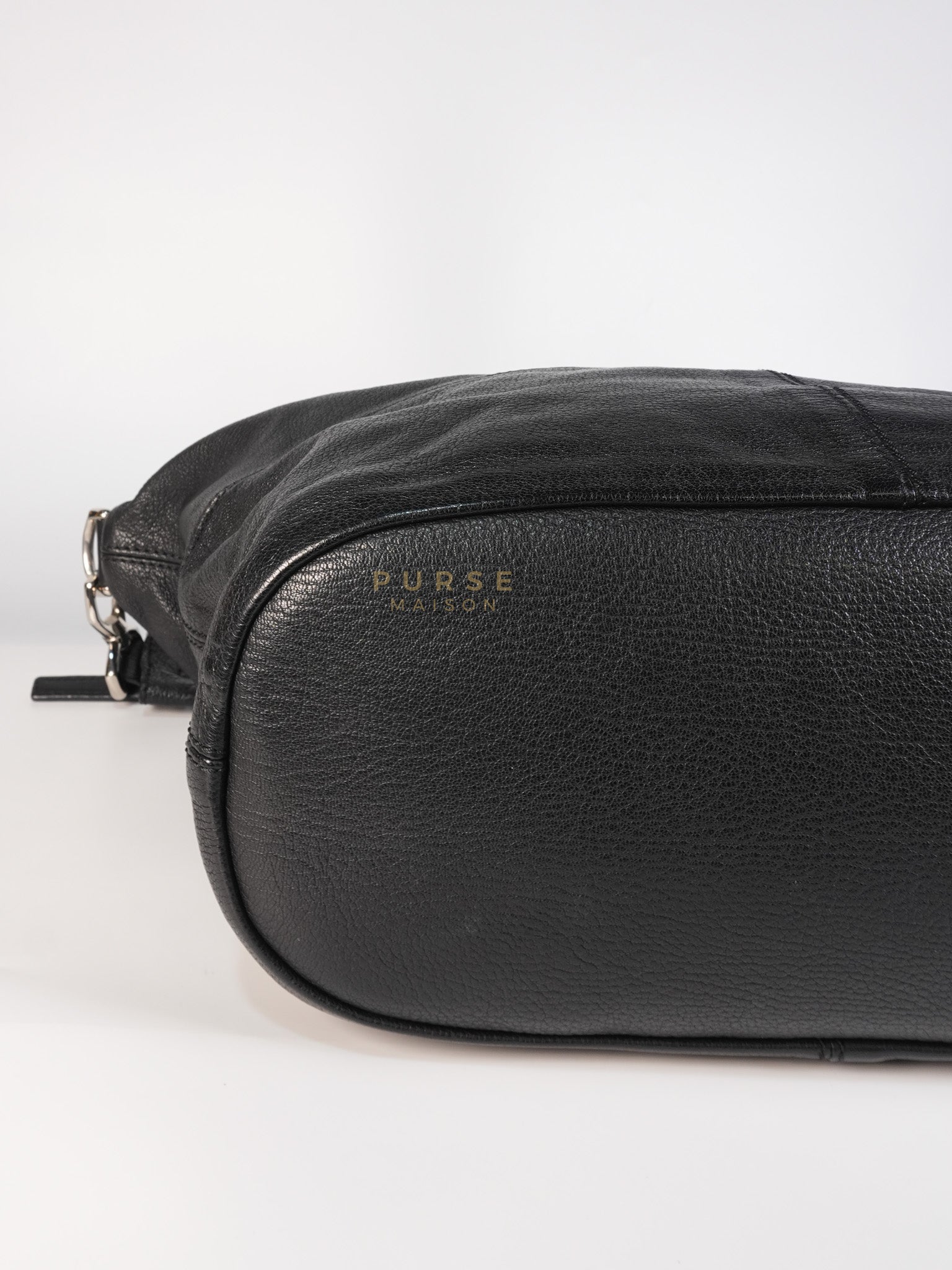 Nightingale Bag Medium in Black Calfskin Leather & Silver Hardware | Purse Maison Luxury Bags Shop